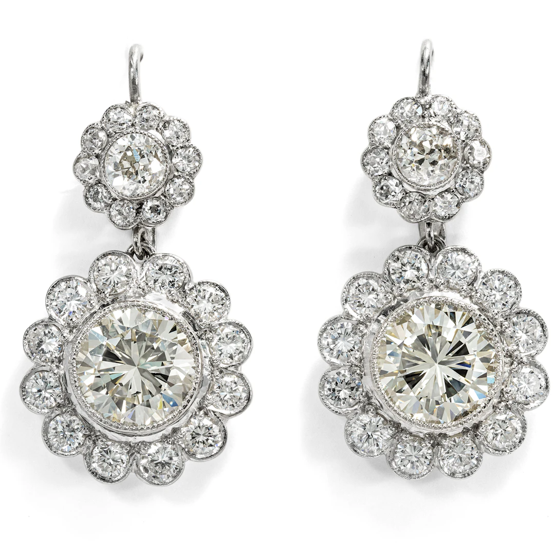 Magnificent Earrings with 9.70 ct Diamonds, Mariage, c. 1900/1990