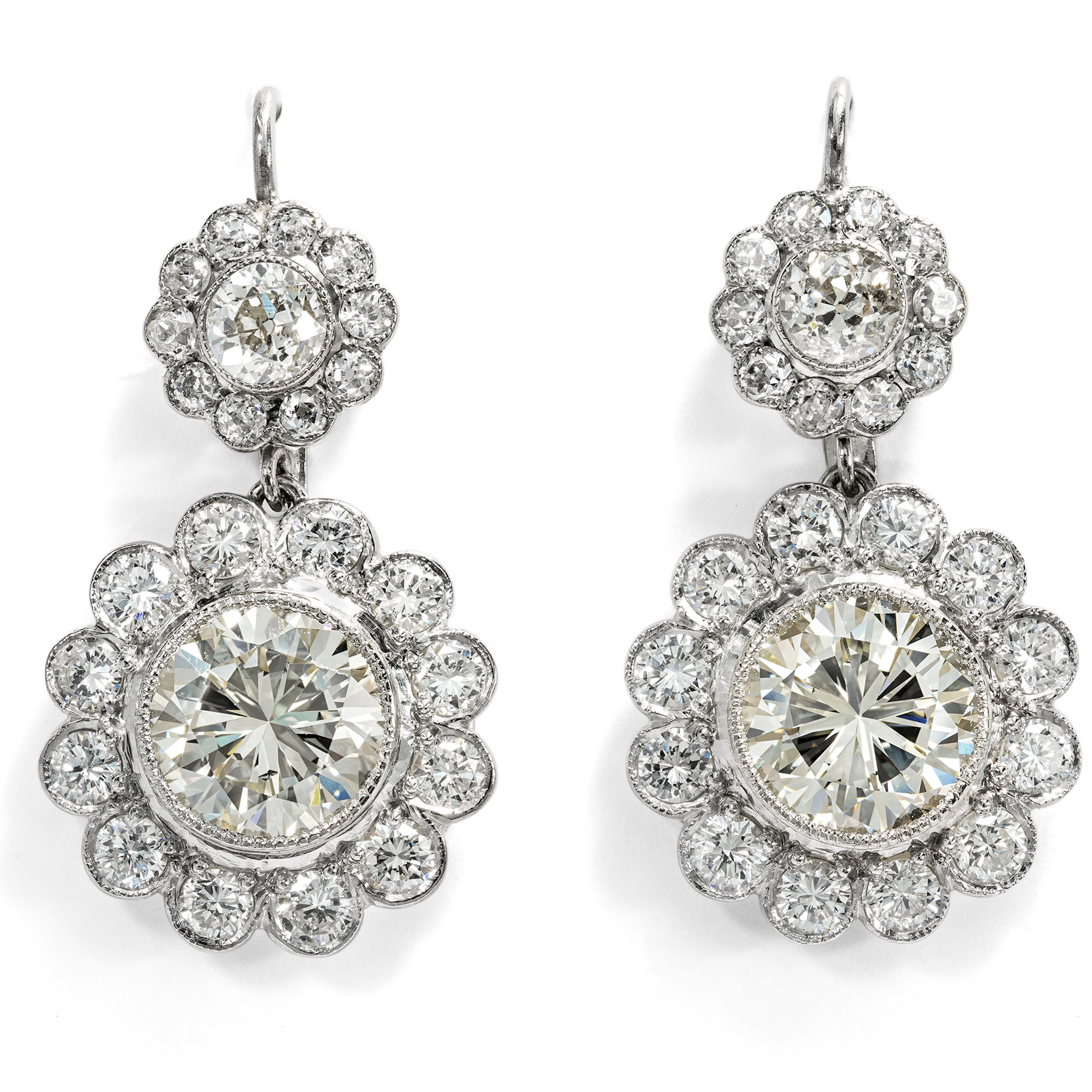 Magnificent Earrings with 9.70 ct Diamonds, Mariage, c. 1900/1990