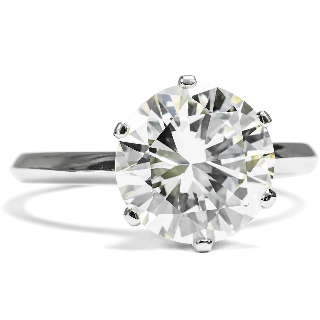 Timeless 3.63 Diamond Solitaire Ring in Platinum, from our Workshop