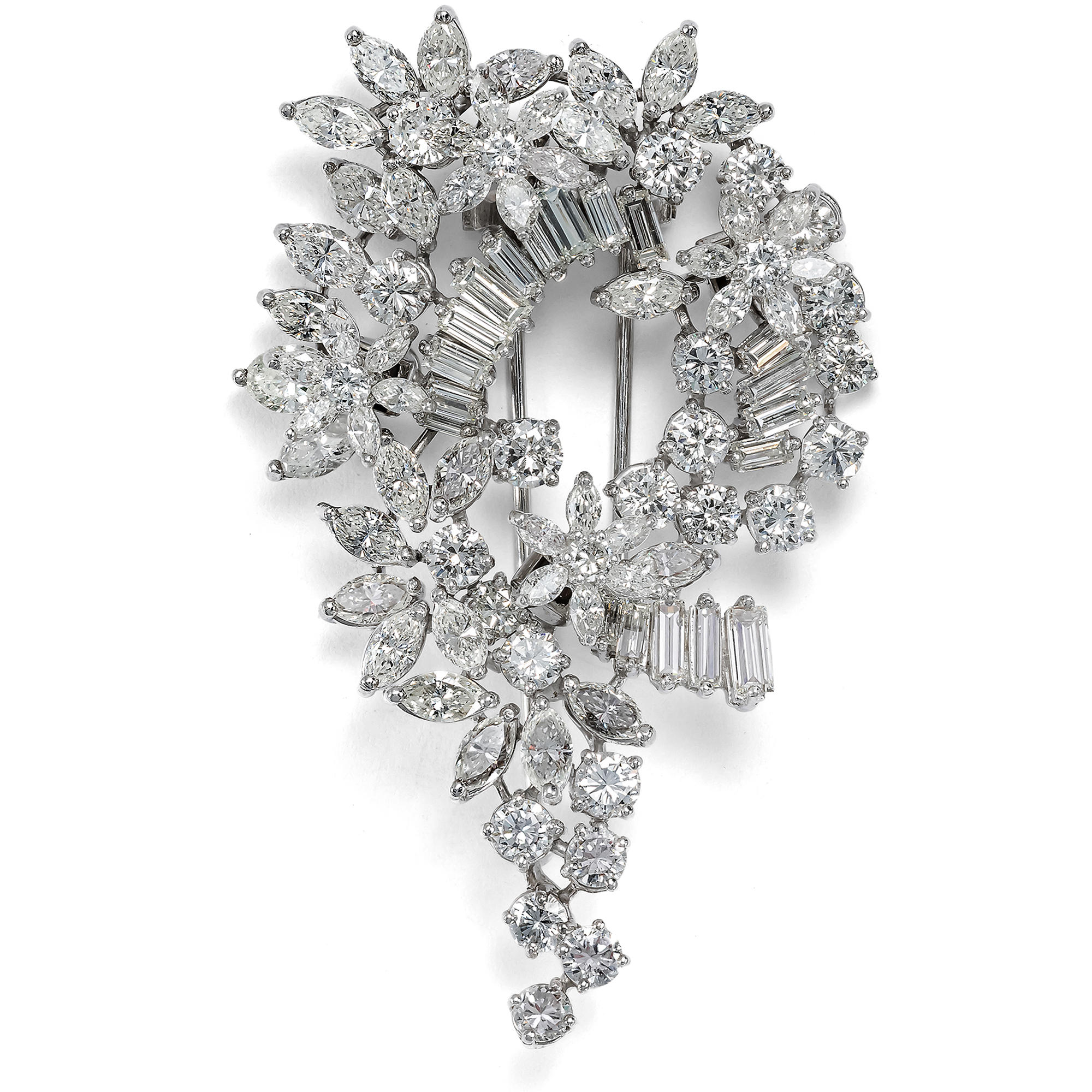 Precious Floral Brooch with Diamonds „en tremblant“, Julius Hügler