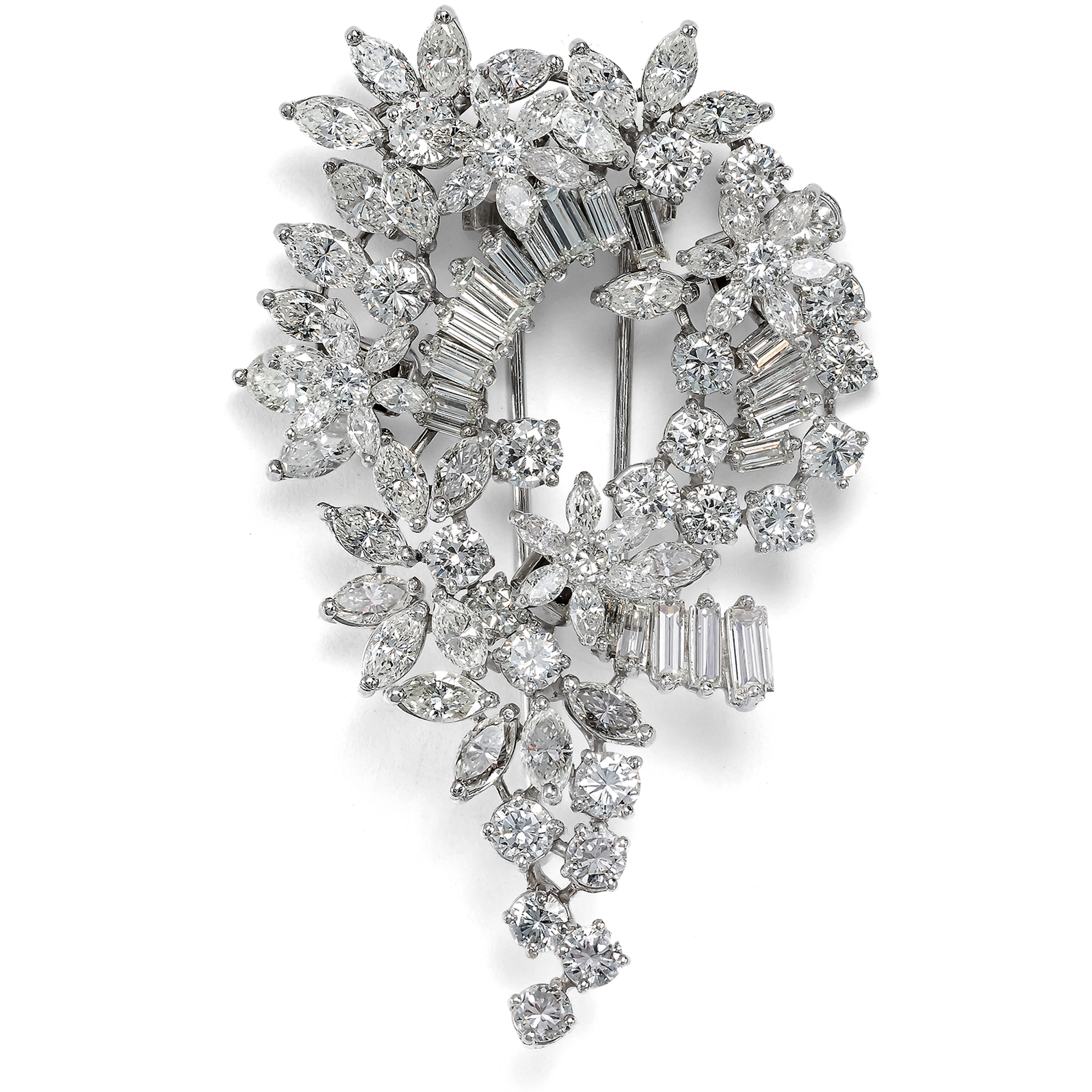 Precious Floral Brooch with Diamonds „en tremblant“, Julius Hügler