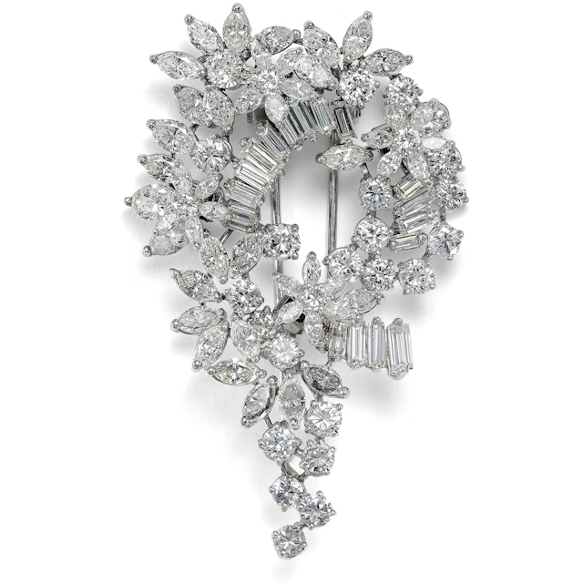 Precious Floral Brooch with Diamonds „en tremblant“, Julius Hügler