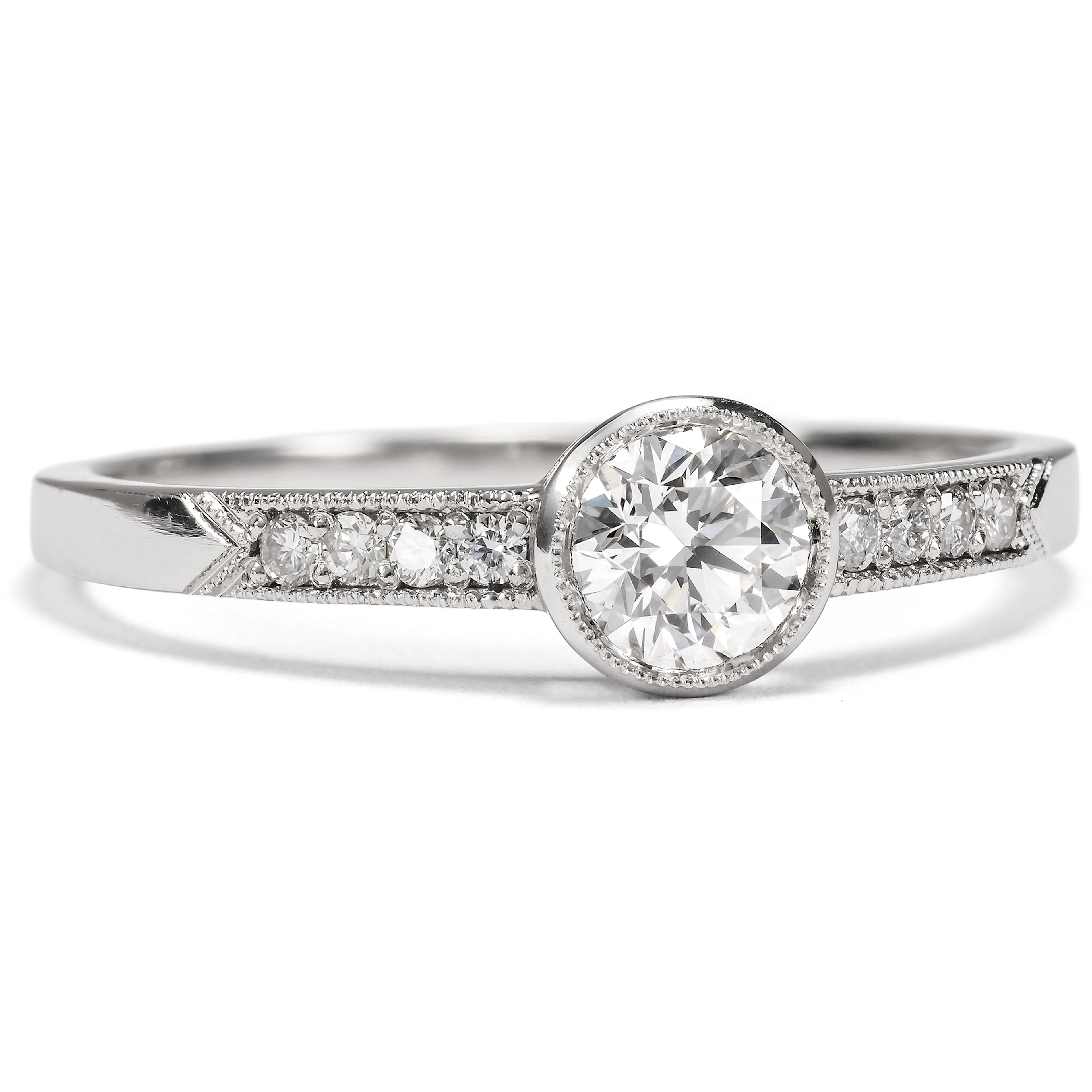 A Platinum Engagement Ring with 0.40 ct Vintage Diamond, From Our Workshop