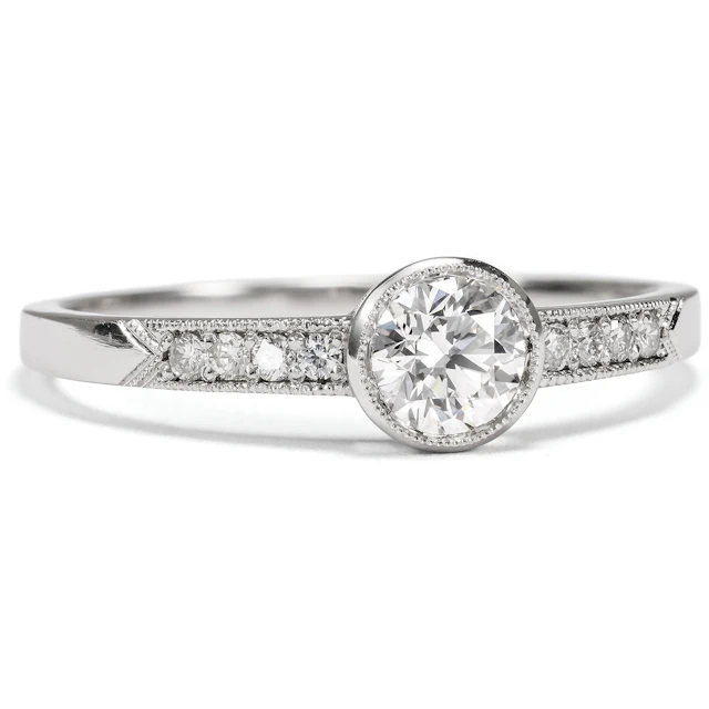 A Platinum Engagement Ring with 0.40 ct Vintage Diamond, From Our Workshop
