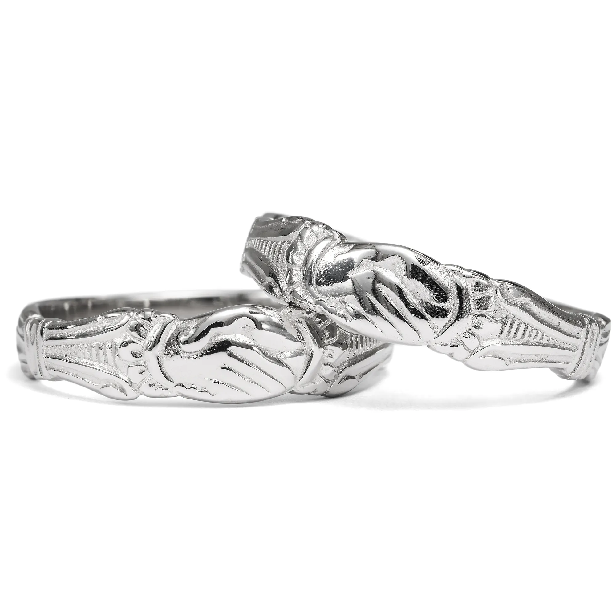 A Pair of Romantic Platinum Wedding Rings from Our Workshop