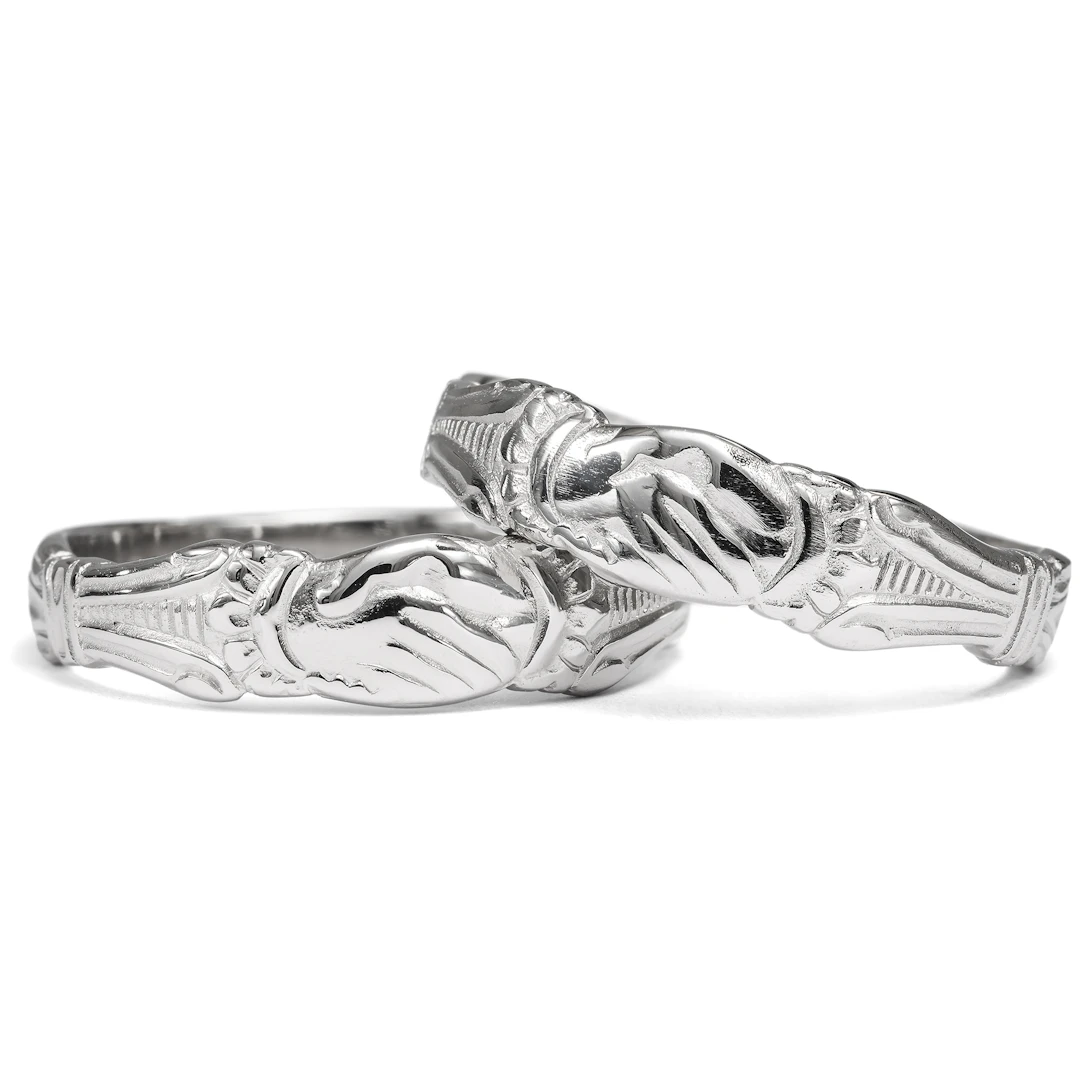 A Pair of Romantic Platinum Wedding Rings from Our Workshop