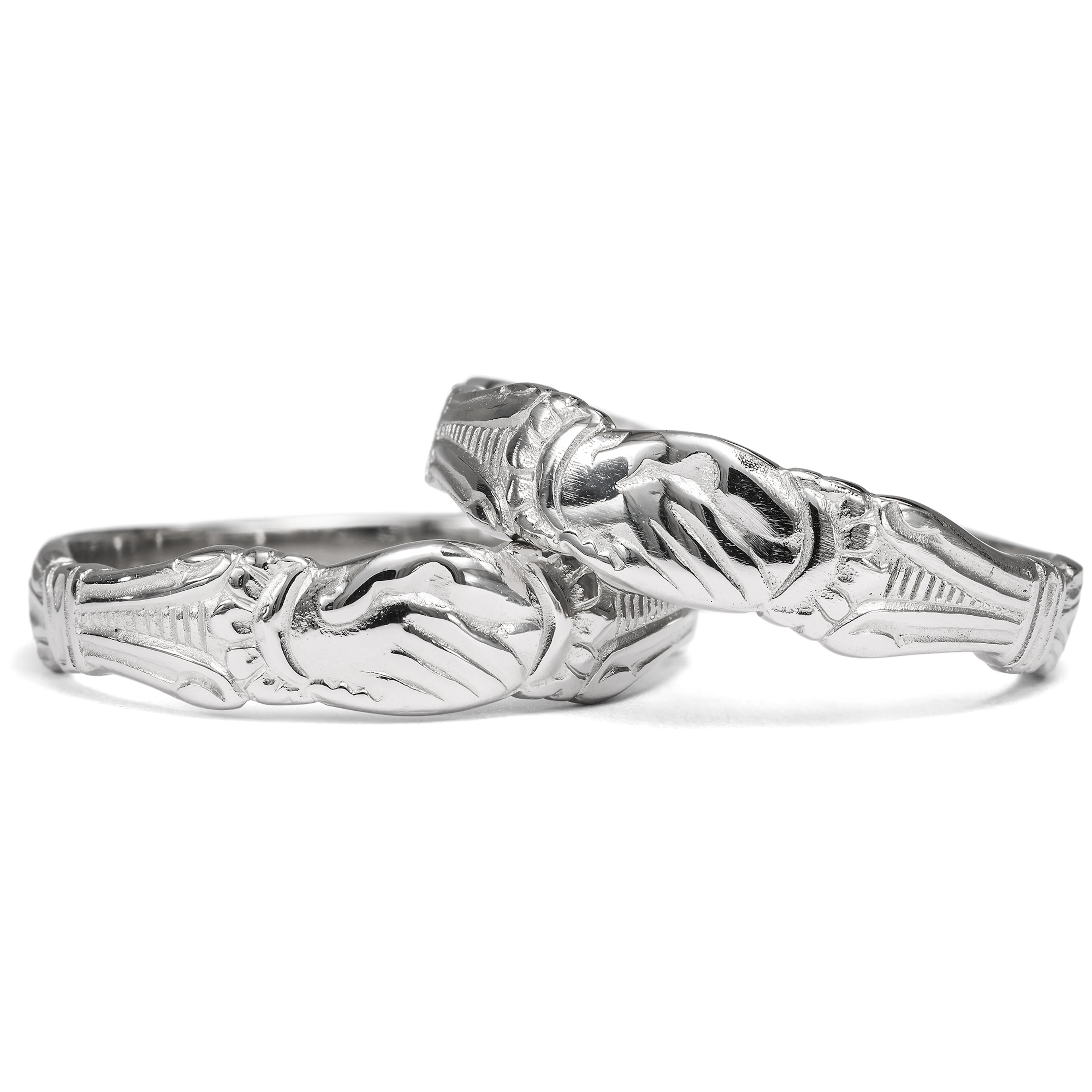 A Pair of Romantic Platinum Wedding Rings from Our Workshop