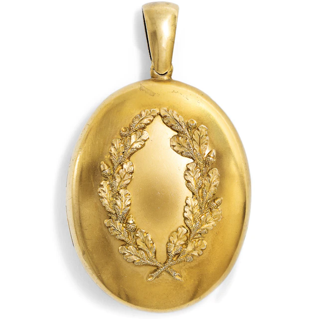 Large Antique Gold Locket Pendant, Circa 1875