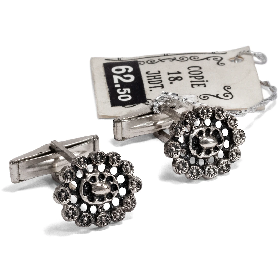 Finely Curved Vintage Silver Cufflinks, Blachian, ca. 1960