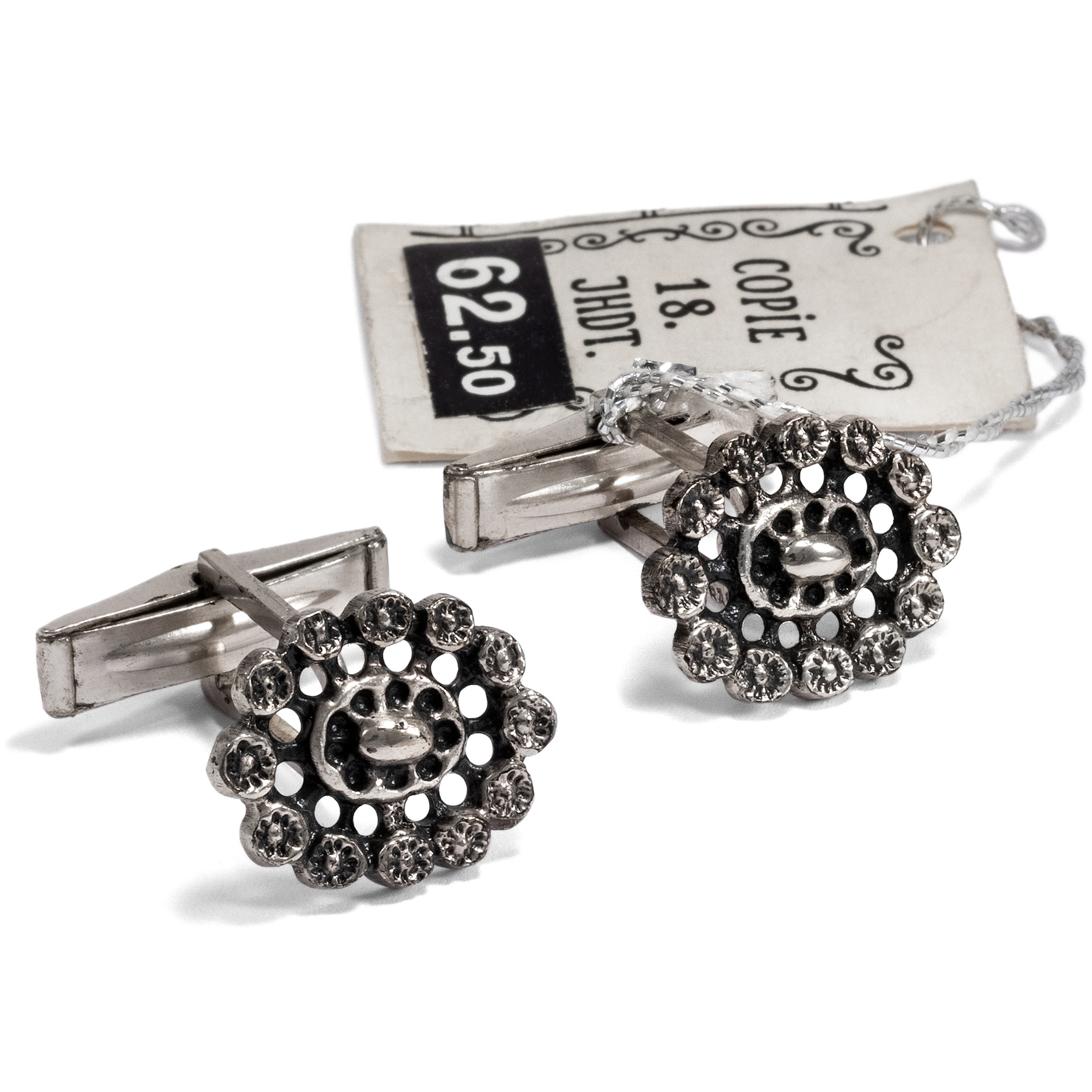 Finely Curved Vintage Silver Cufflinks, Blachian, ca. 1960