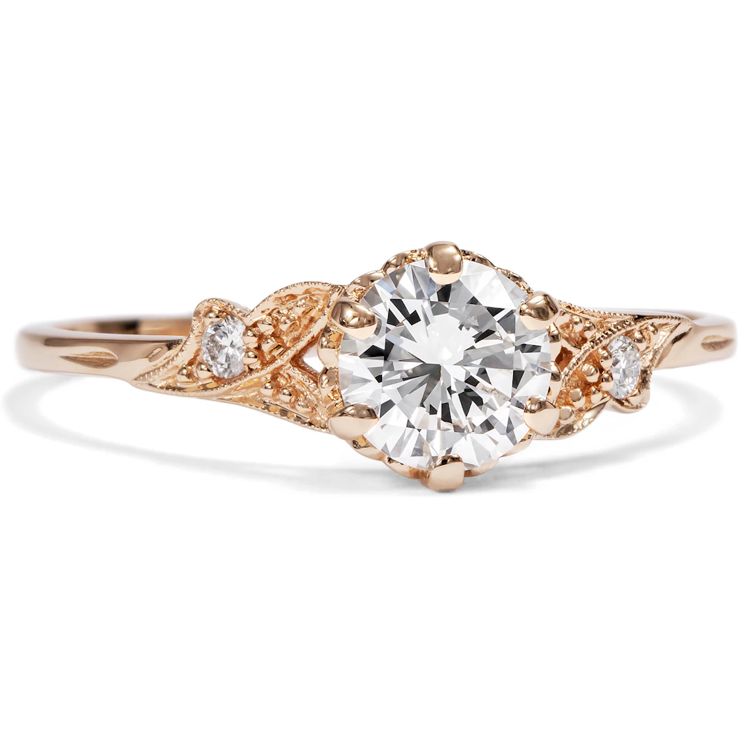 Delicate Rose Gold Ring with 0.58 ct Vintage Diamond, from Our Workshop