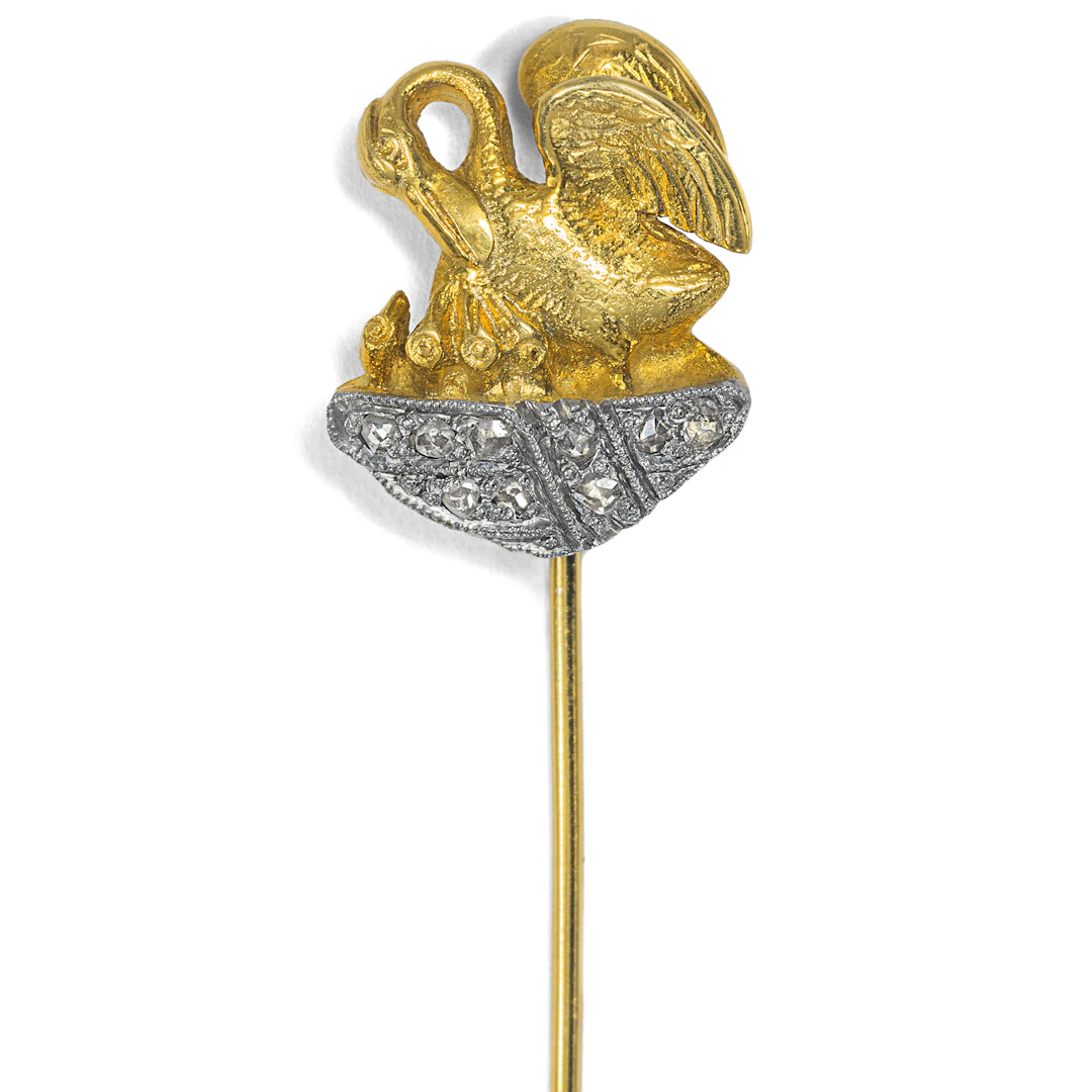 Pin in the Shape of a Pelican After a Historical Model, Around 2000