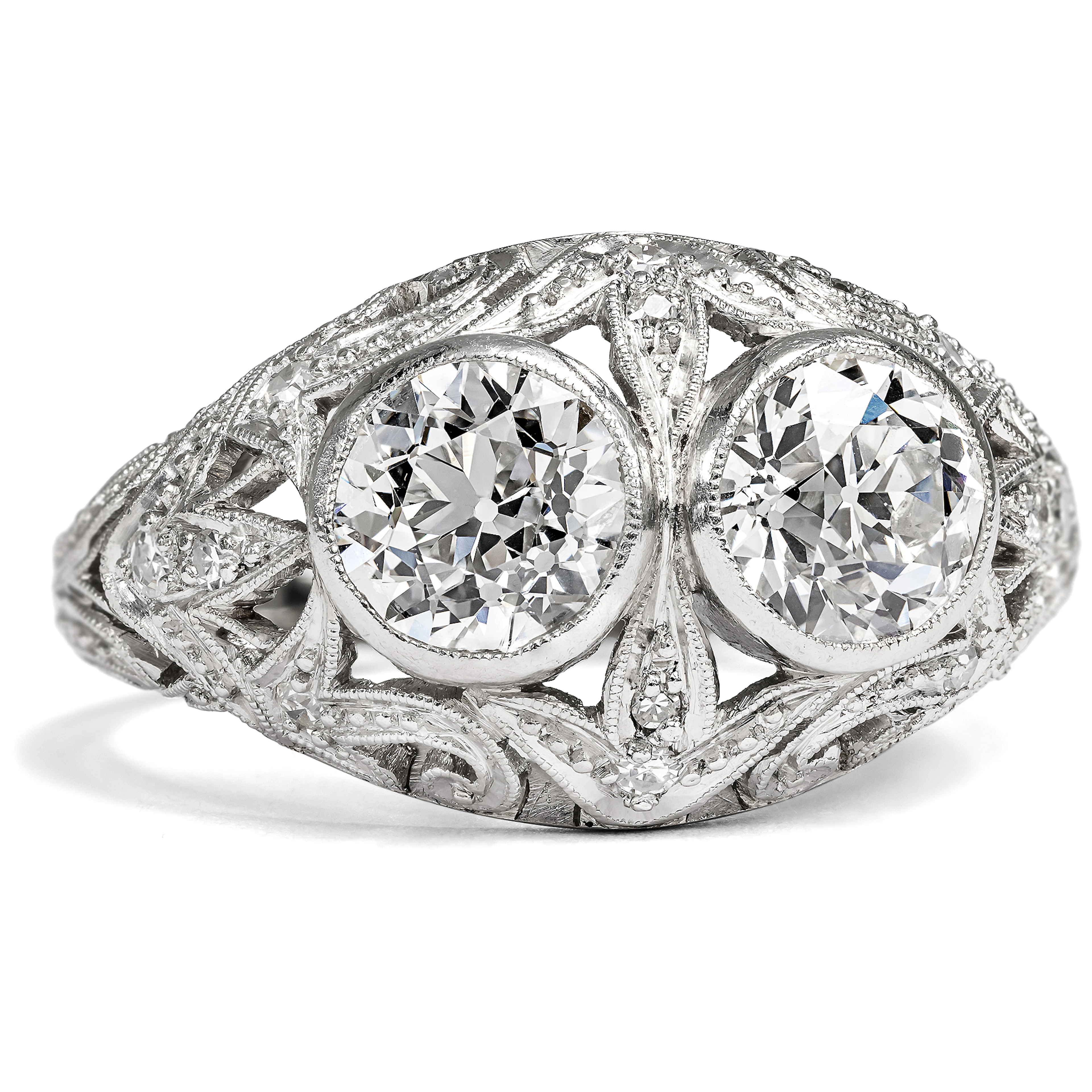 Expressive "Toi & Moi" Ring with 2.40 ct Diamonds in White Gold &