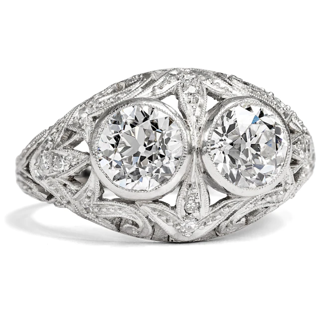 Expressive "Toi & Moi" Ring with 2.40 ct Diamonds in White Gold &