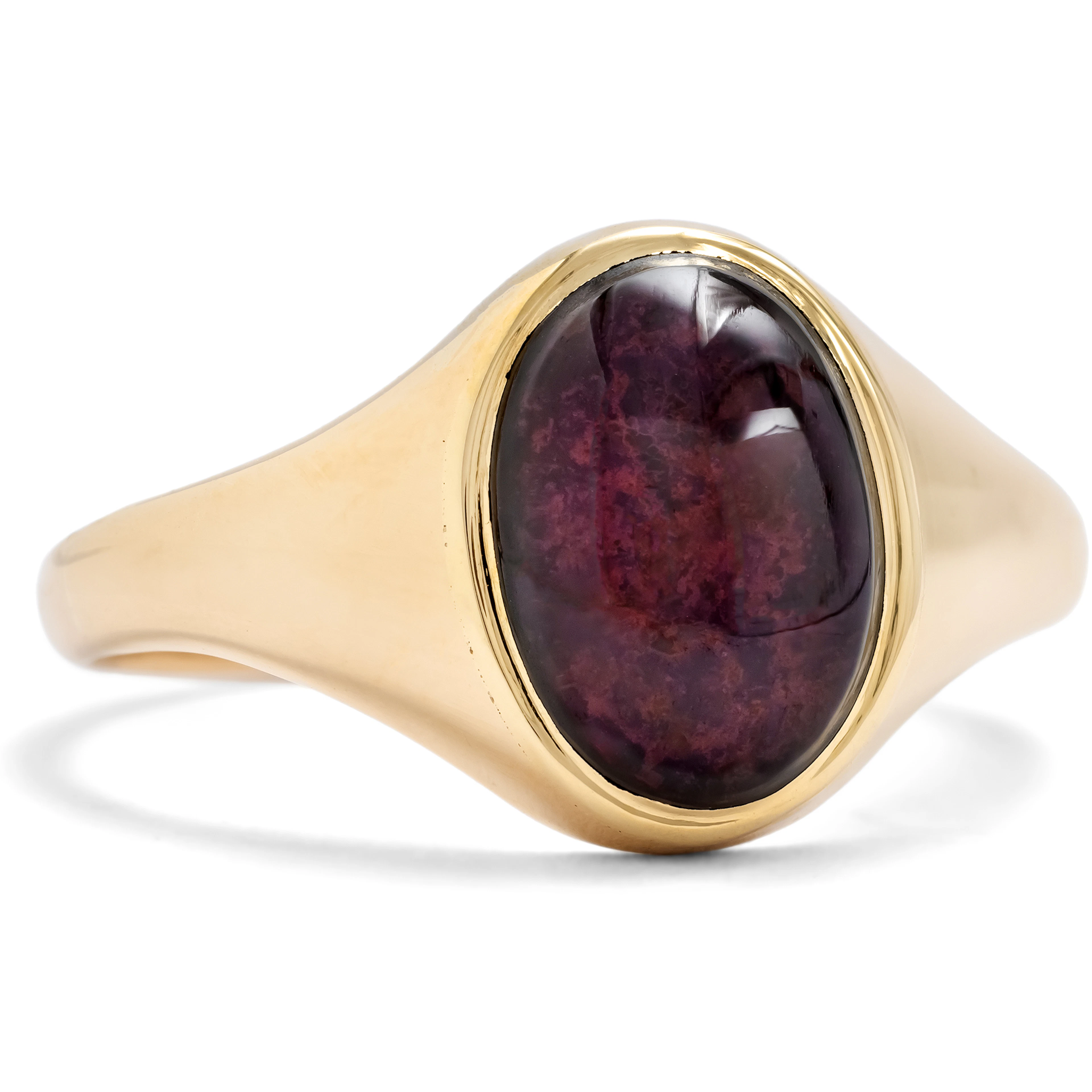 Stylish Antique Gold Ring with garnet, Birmingham 1917