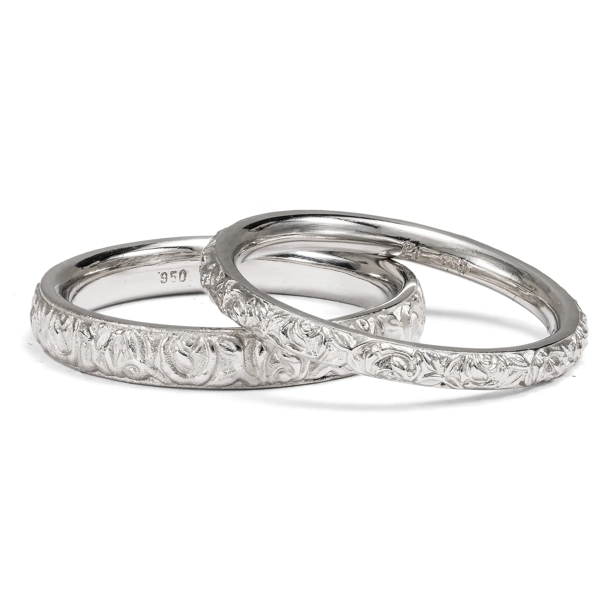 Romantic Platinum Wedding Bands from Our Workshop