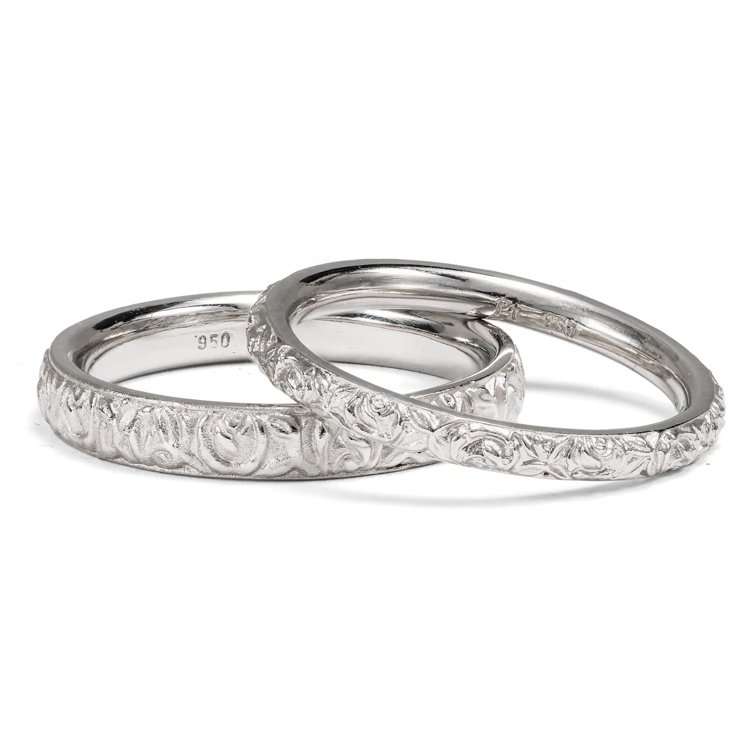 Romantic Platinum Wedding Bands from Our Workshop