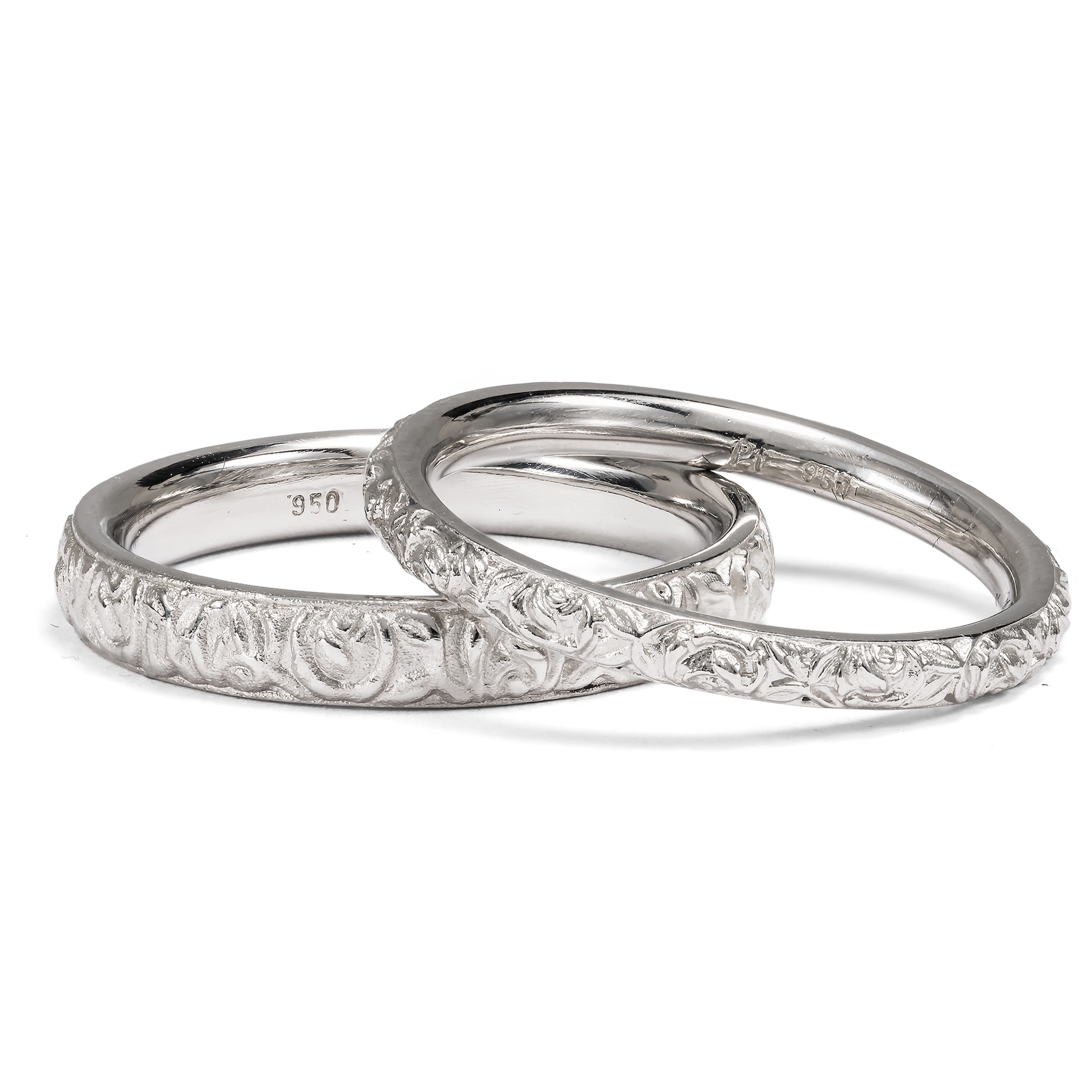 Romantic Platinum Wedding Bands from Our Workshop
