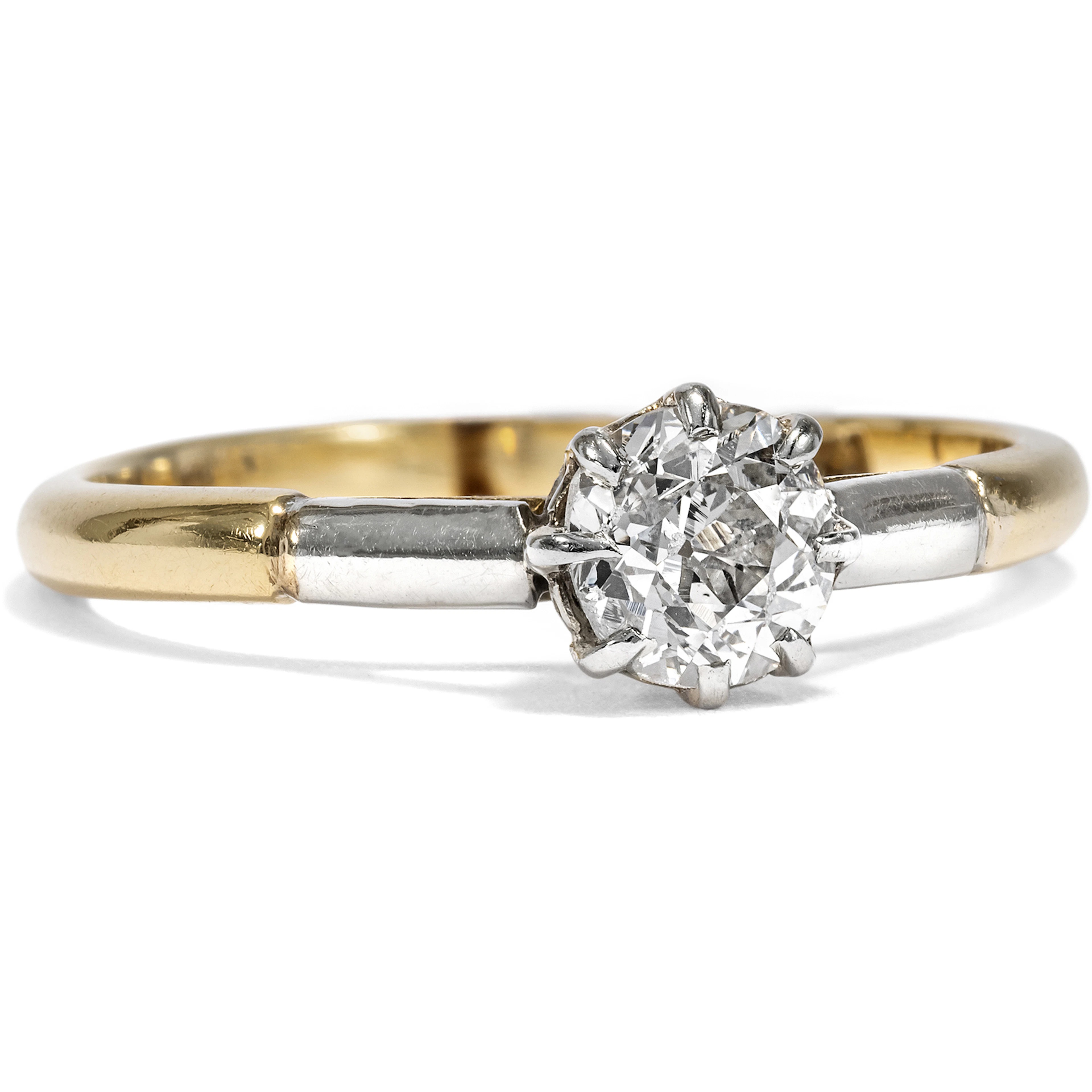 Antique Solitaire Ring with Old European Cut Diamond, Great Britain, c. 1930