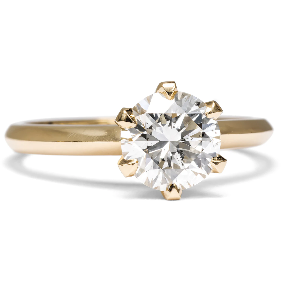 Classic Engagement Ring with a 1.42 ct Vintage Diamond, from Our Workshop