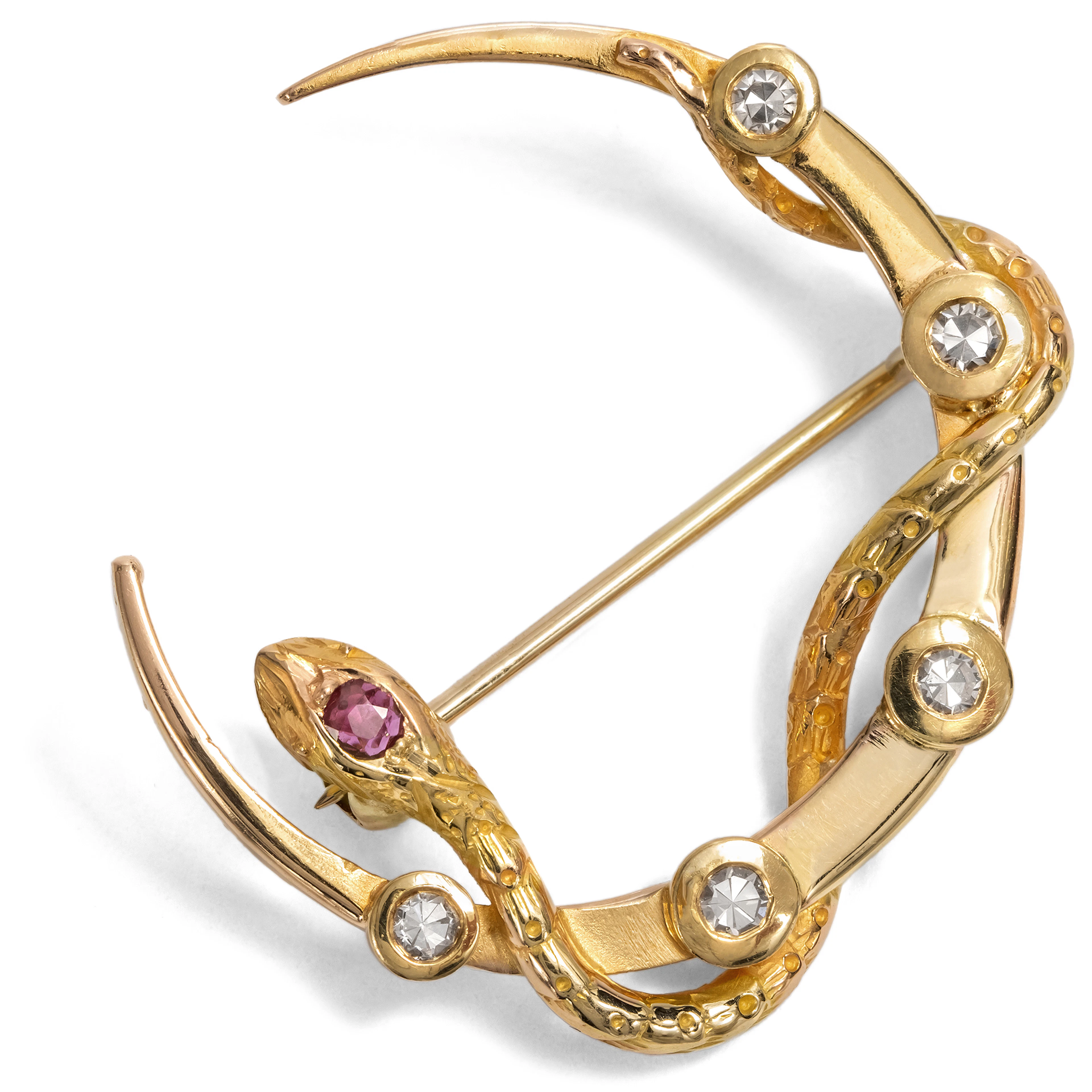 Mysterious Brooch of a Moon with a Snake, c. 1900 & Later