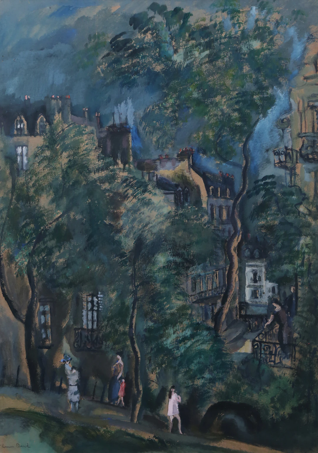 HERMINE DAVID. "Street scene".