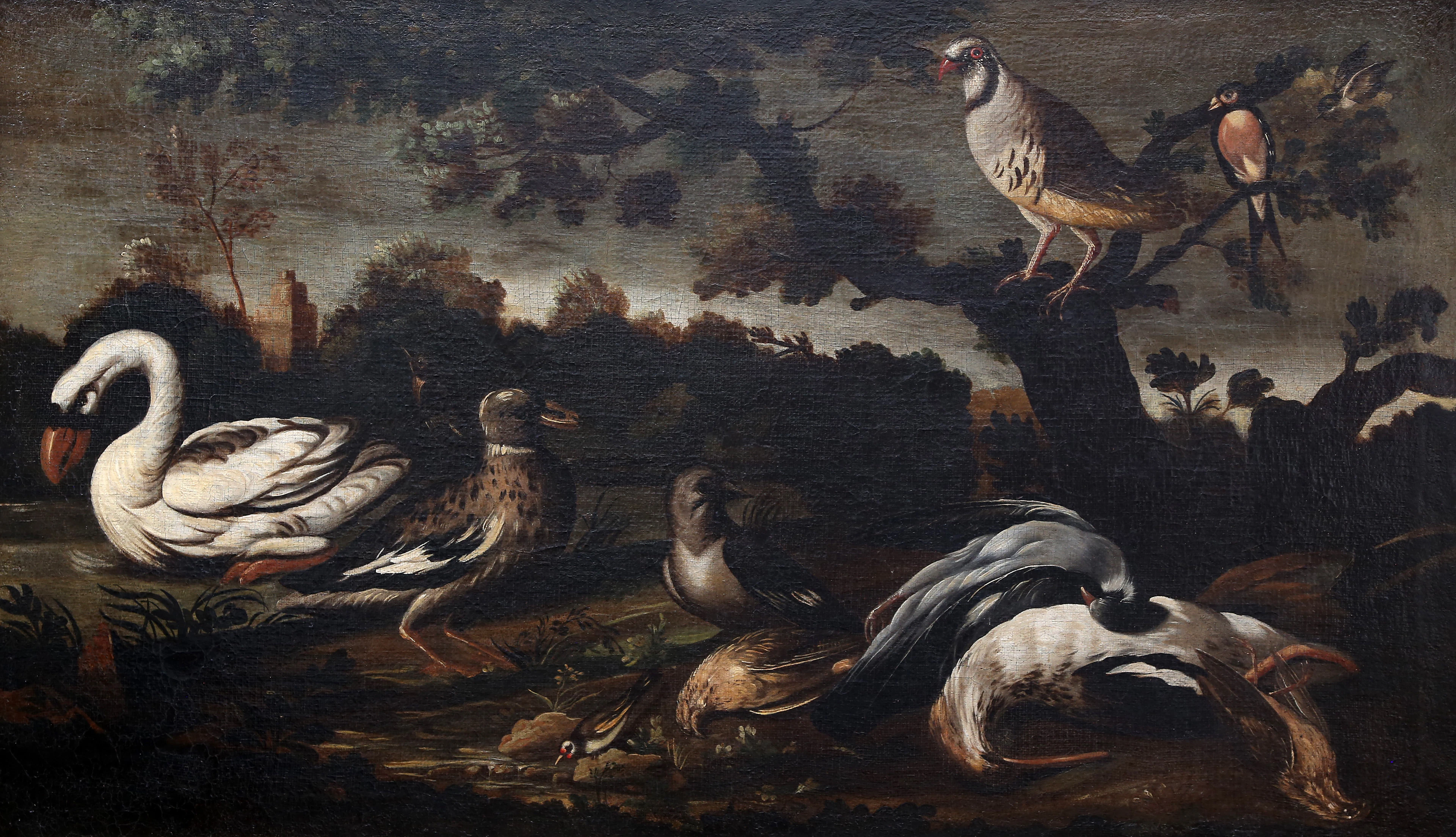PROBABLY MALLORCA SCHOOL, 18TH CENTURY. Birds in a landscape.