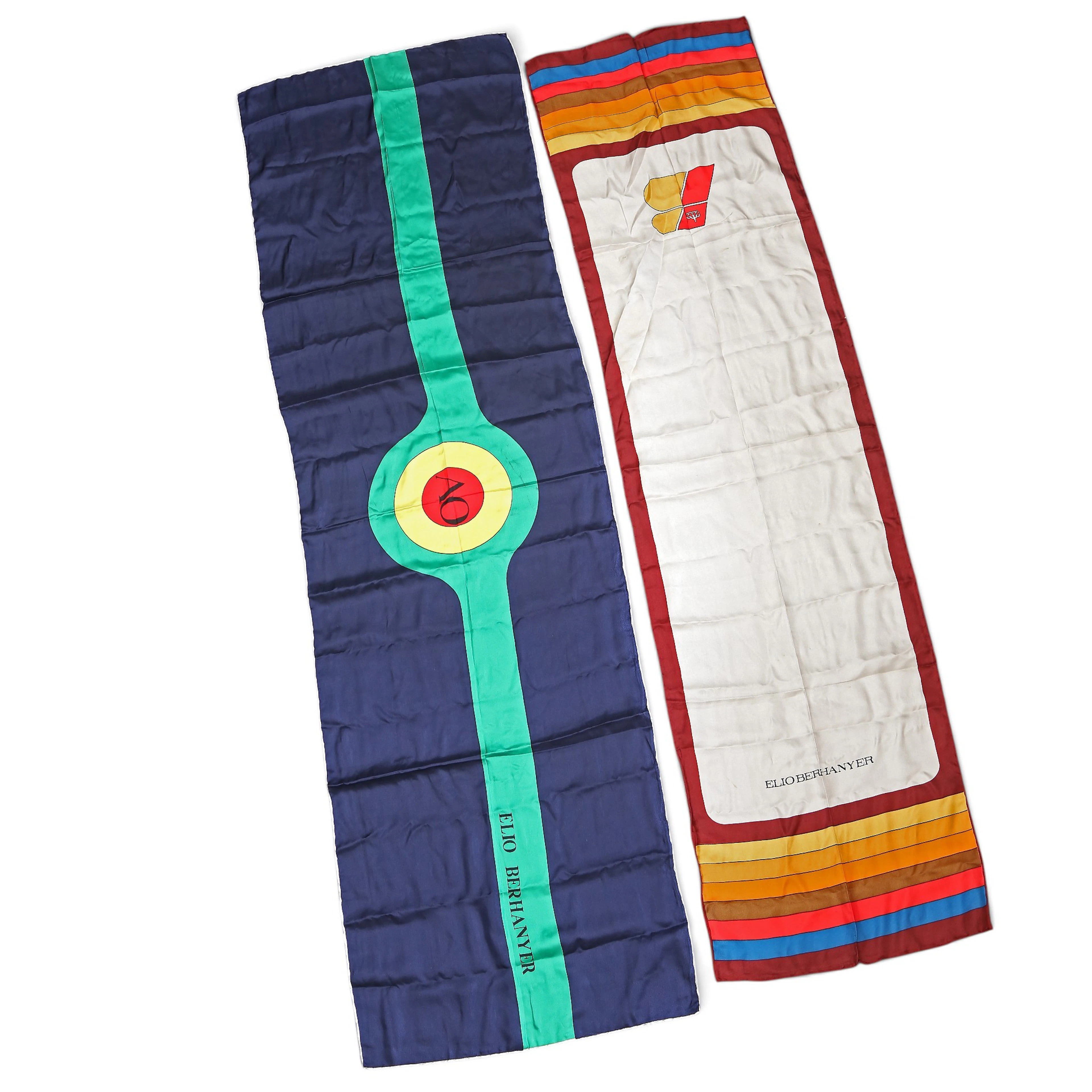 ELIO BERHANYER. Two silk scarves.