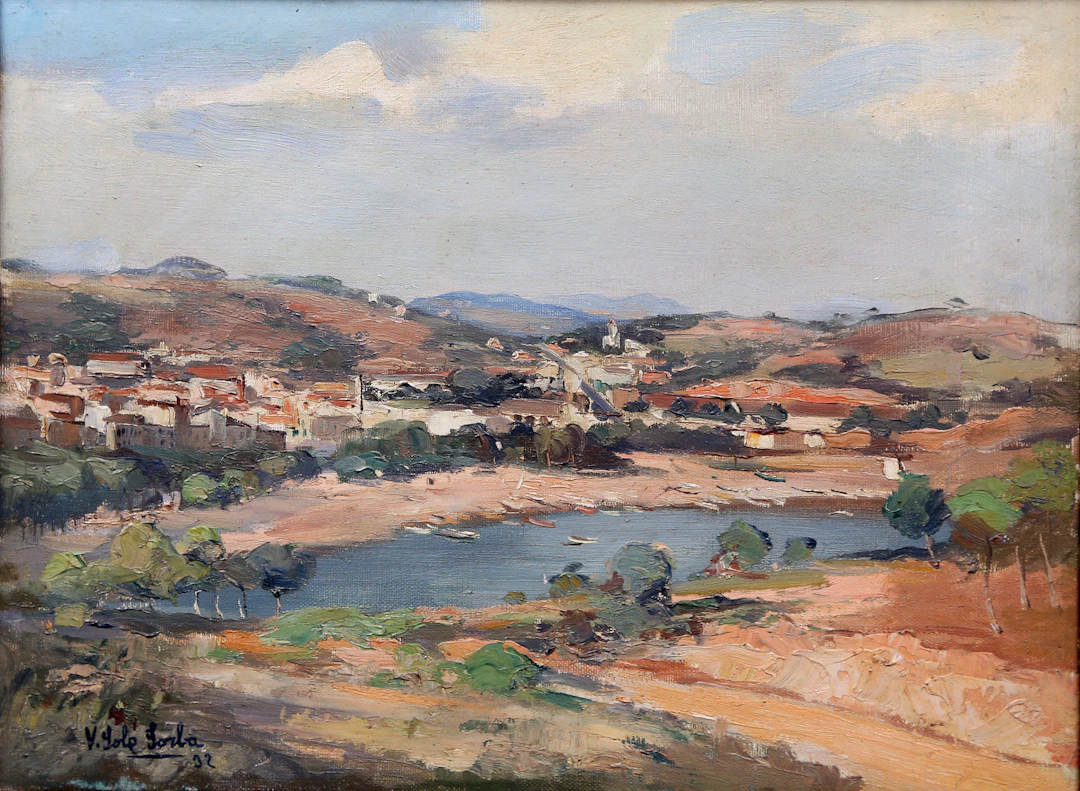 VICENÇ SOLÉ JORBA. View of Sant Feliu de Guixols.