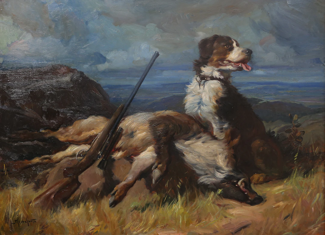 JOSEP SERRASANTA. Hunting scene.