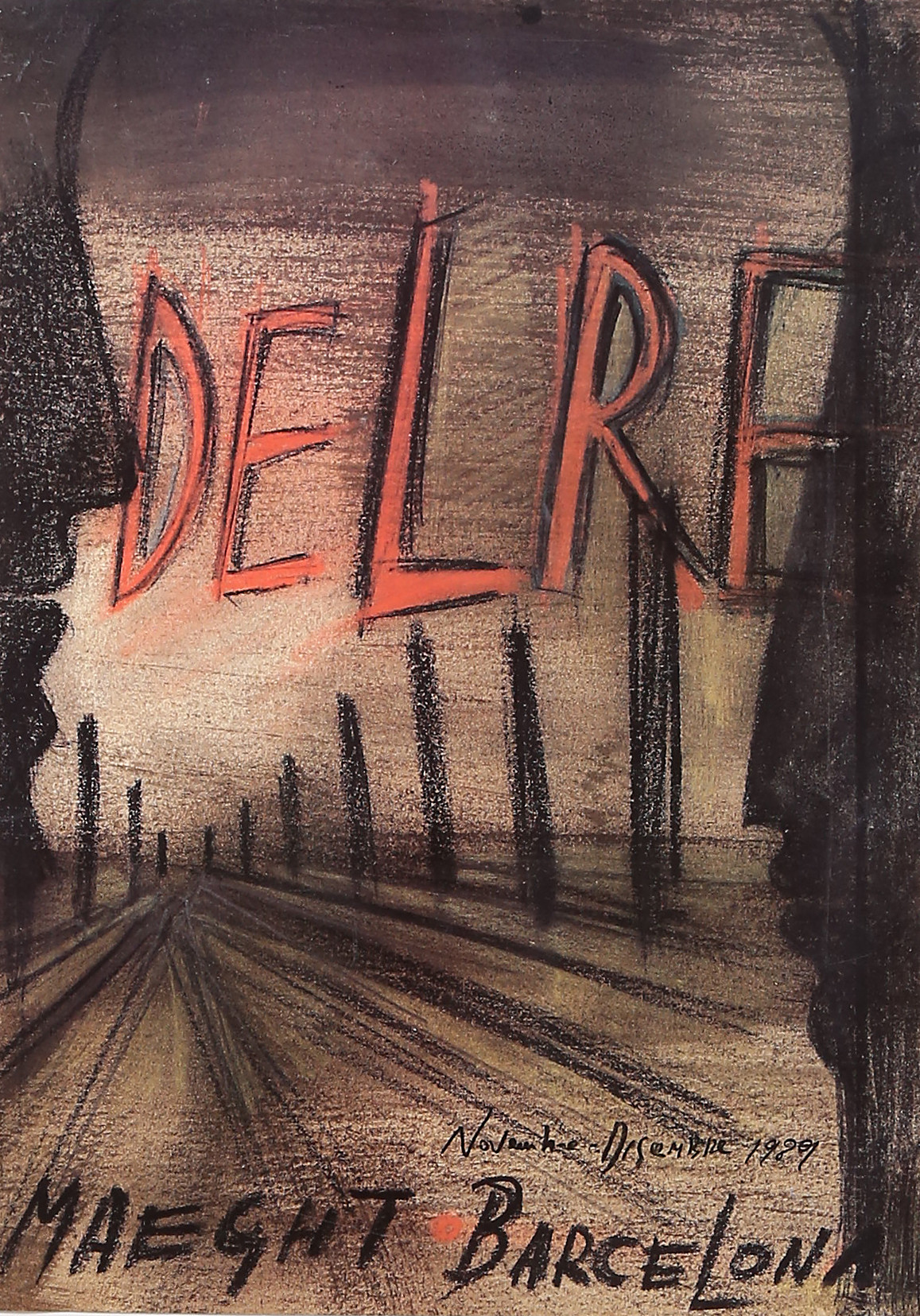 DELRE. SEGÚN. Poster of an exhibition at Maeght Gallery, 1989.