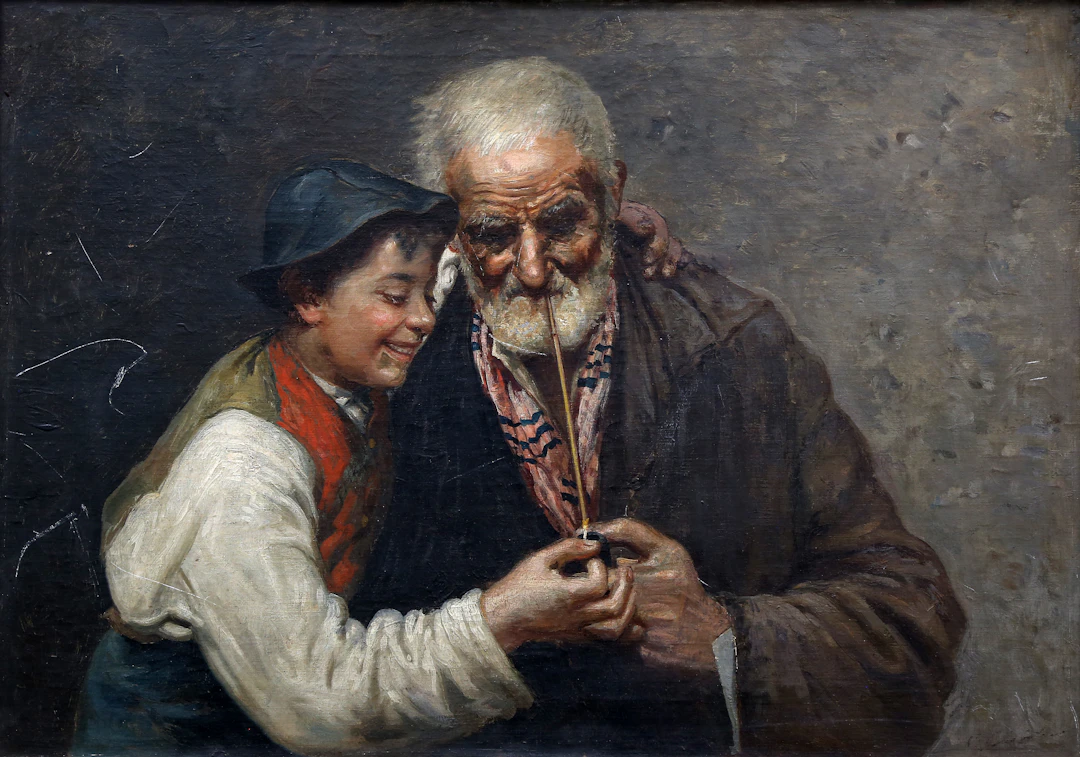 PROBABLY ITALIAN SCHOOL, 19TH CENTURY. Old man with child.