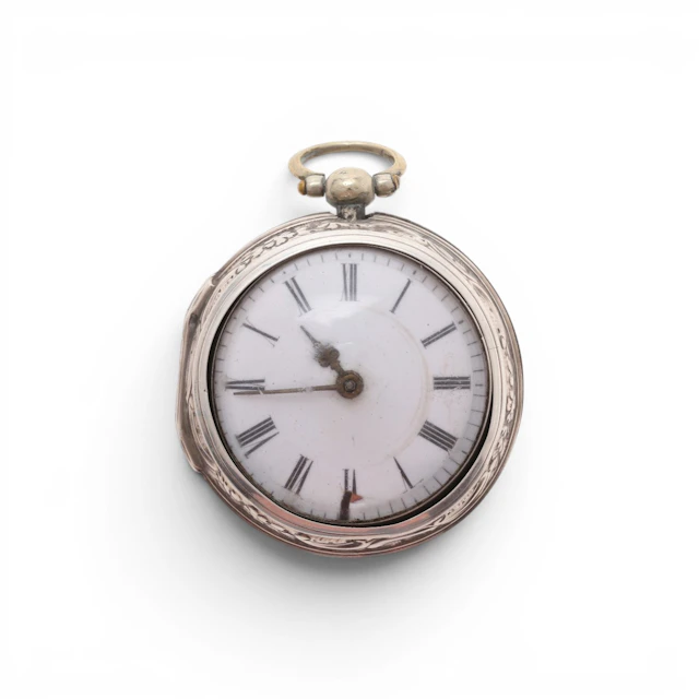 English silver catalino pocket watch, second third of the 18th century.
