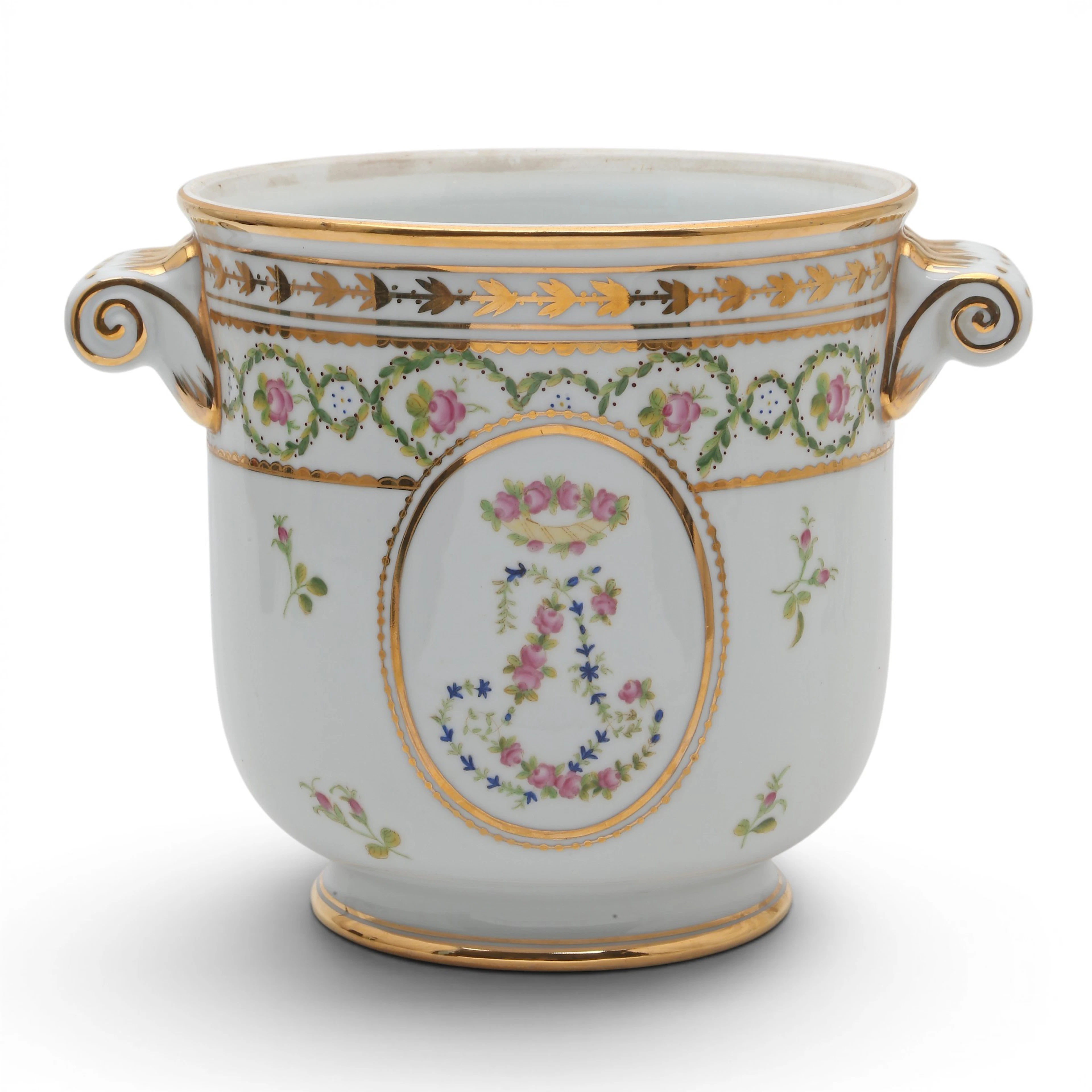 Sèvres-tyle porcelain wine cooler, 20th Century.