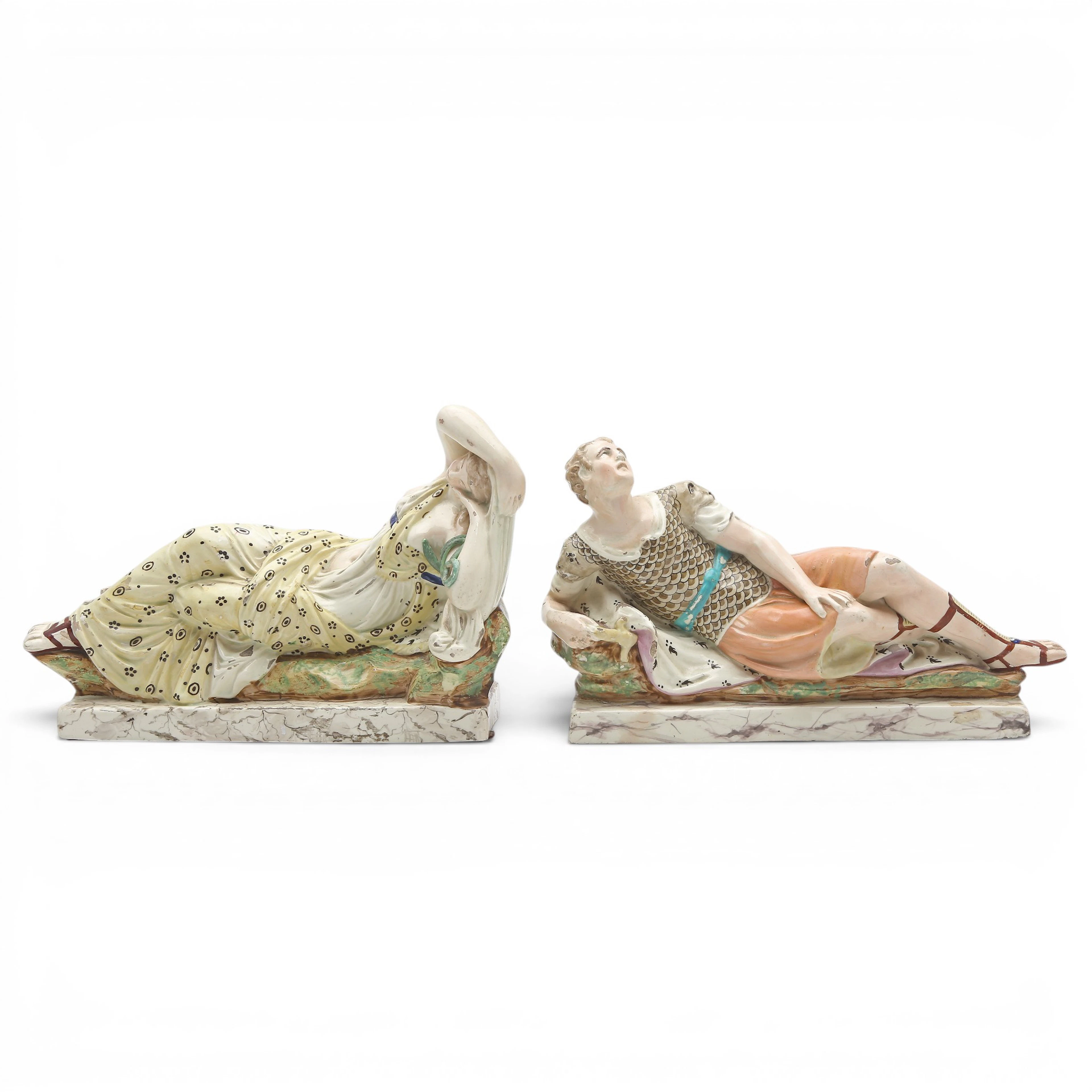 "Mark Antony and Cleopatra", pair of Staffordshire pearlware figures