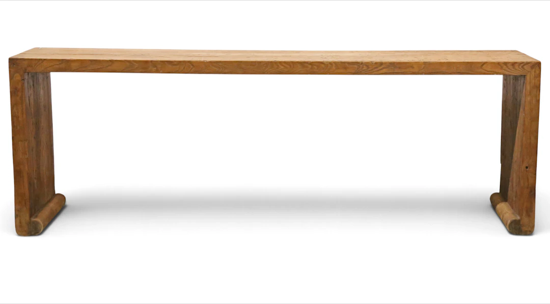 Large Chinese console table in oriental wood, 20th century.
