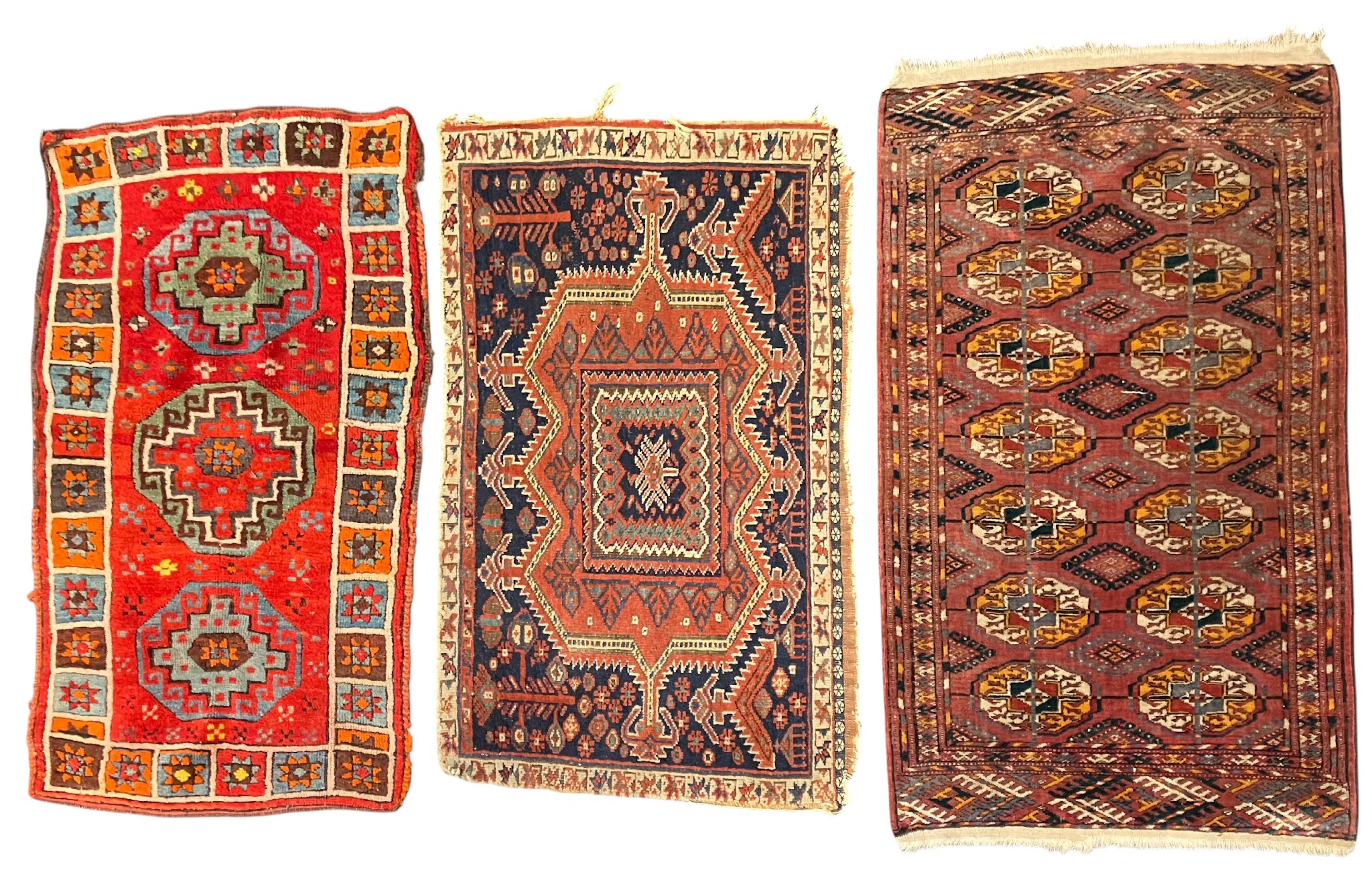 Three kkilim-like wooll carpets, 20th Century.