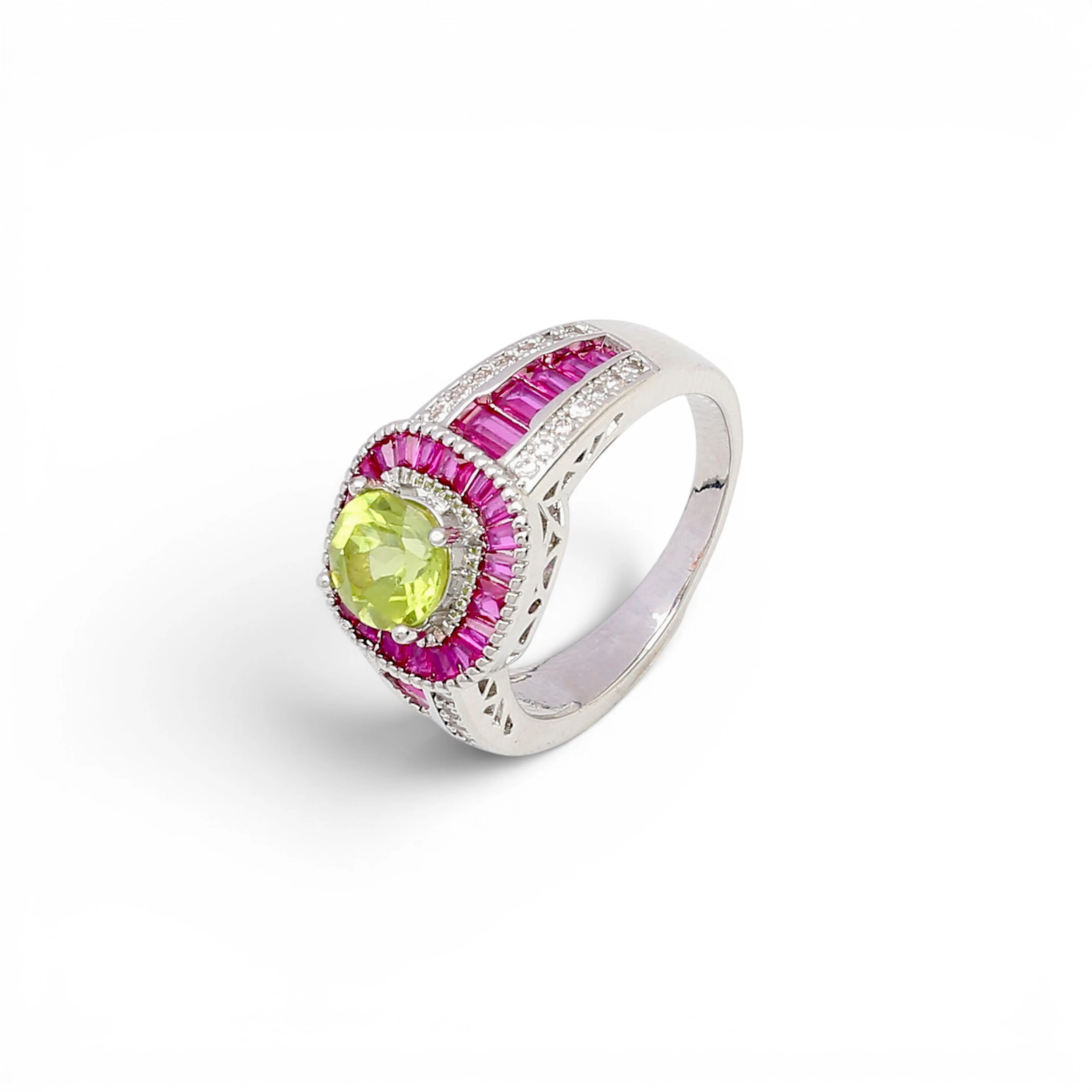 Art Deco style peridot ring.