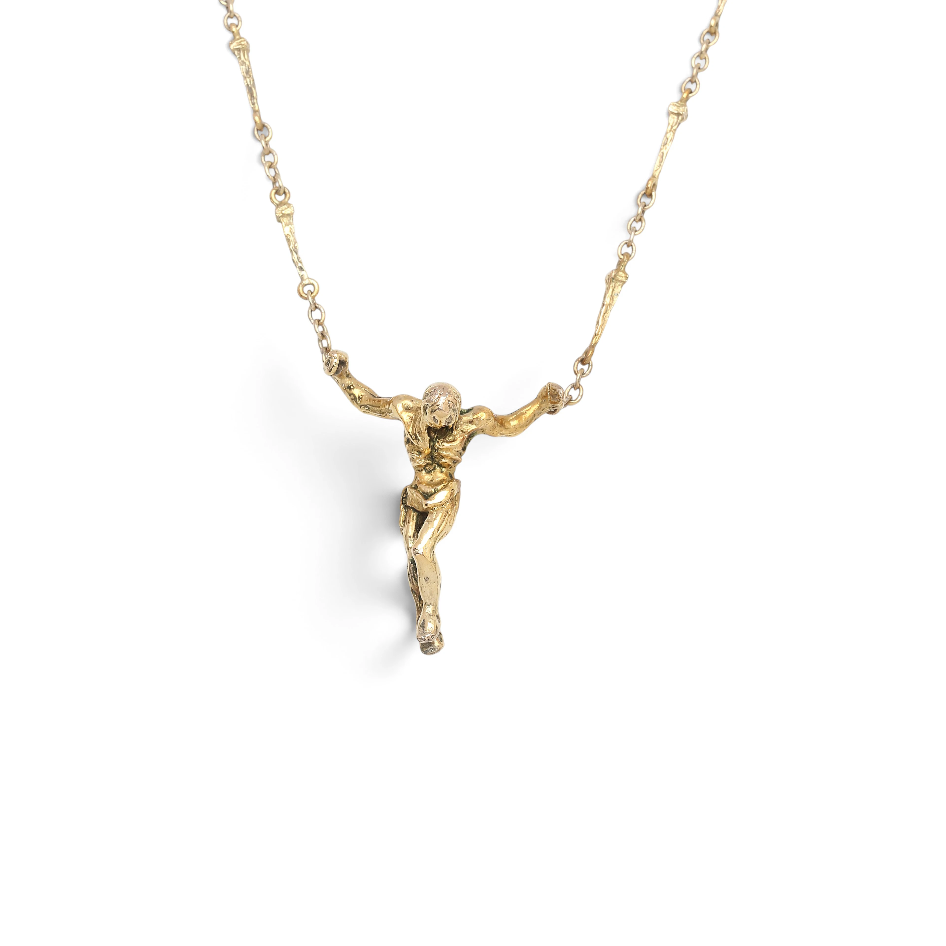 SALVADOR DALÍ. Christ in over-gilded silver.