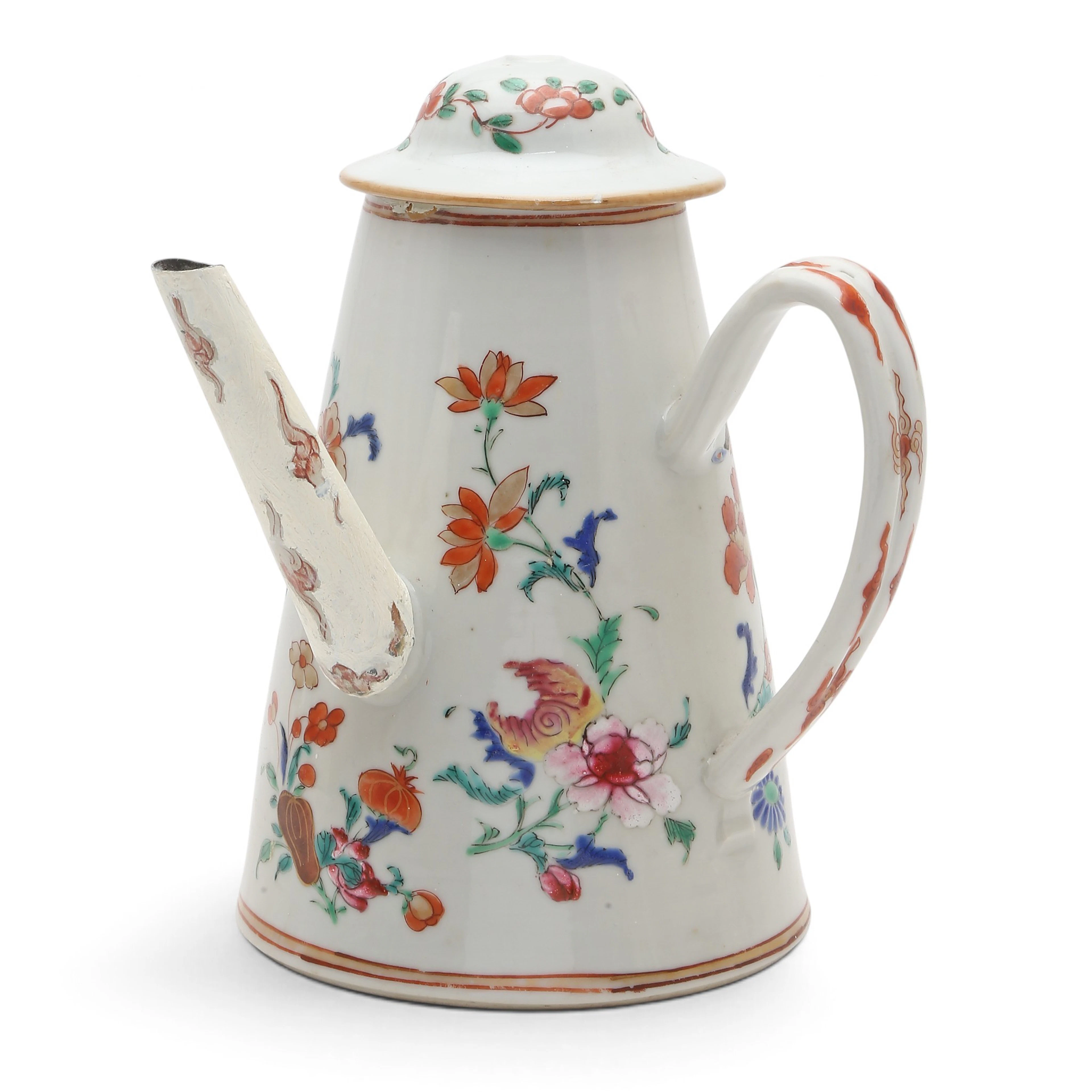 Chinese teapot in Indian Company porcelain, probably 19th Century.