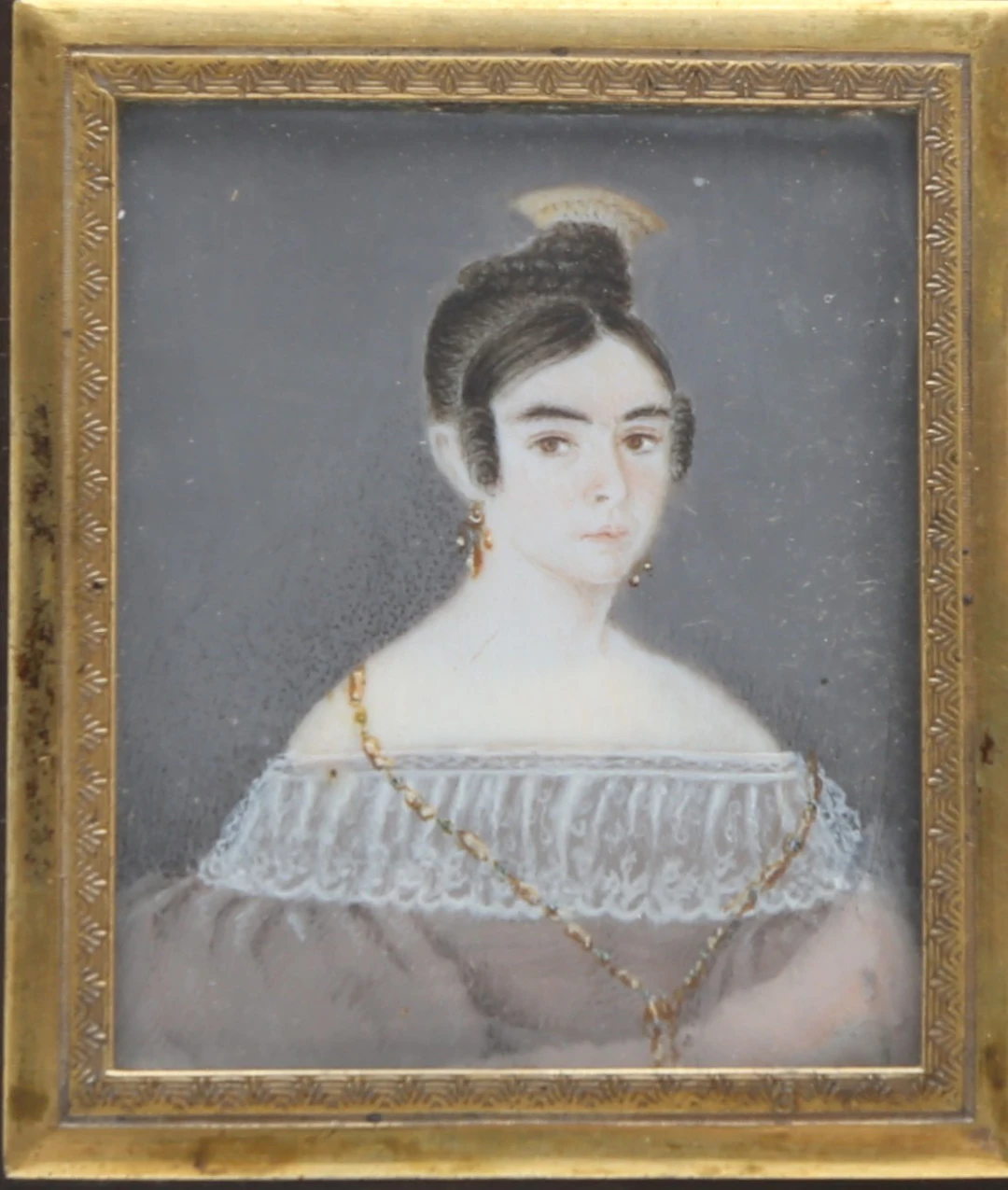 SPANISH SCHOOL, 19TH CENTURY. Young woman with a hair comb.