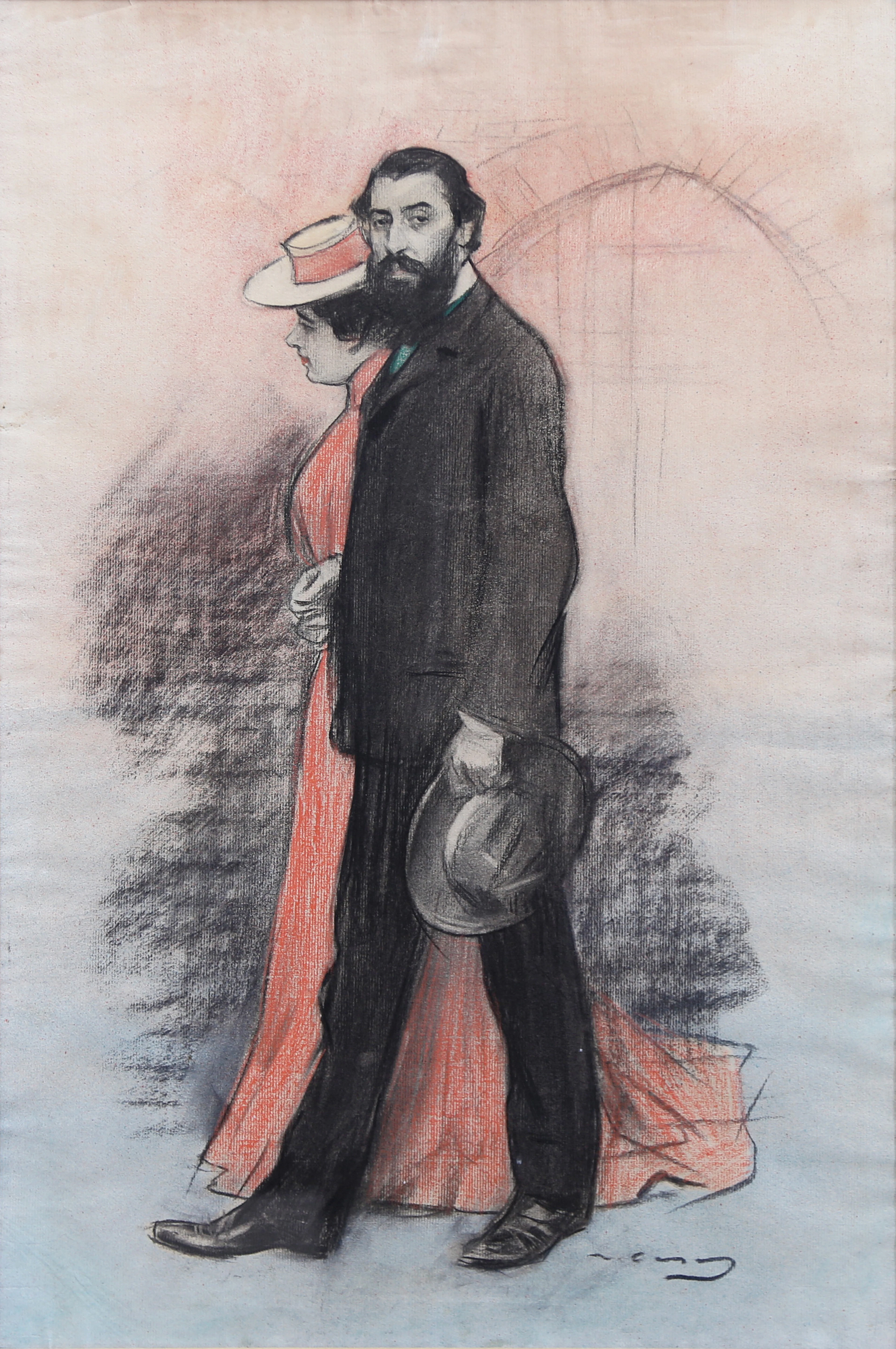 RAMÓN CASAS. Portrait of Pere Romeu and Corina Jáuregui.