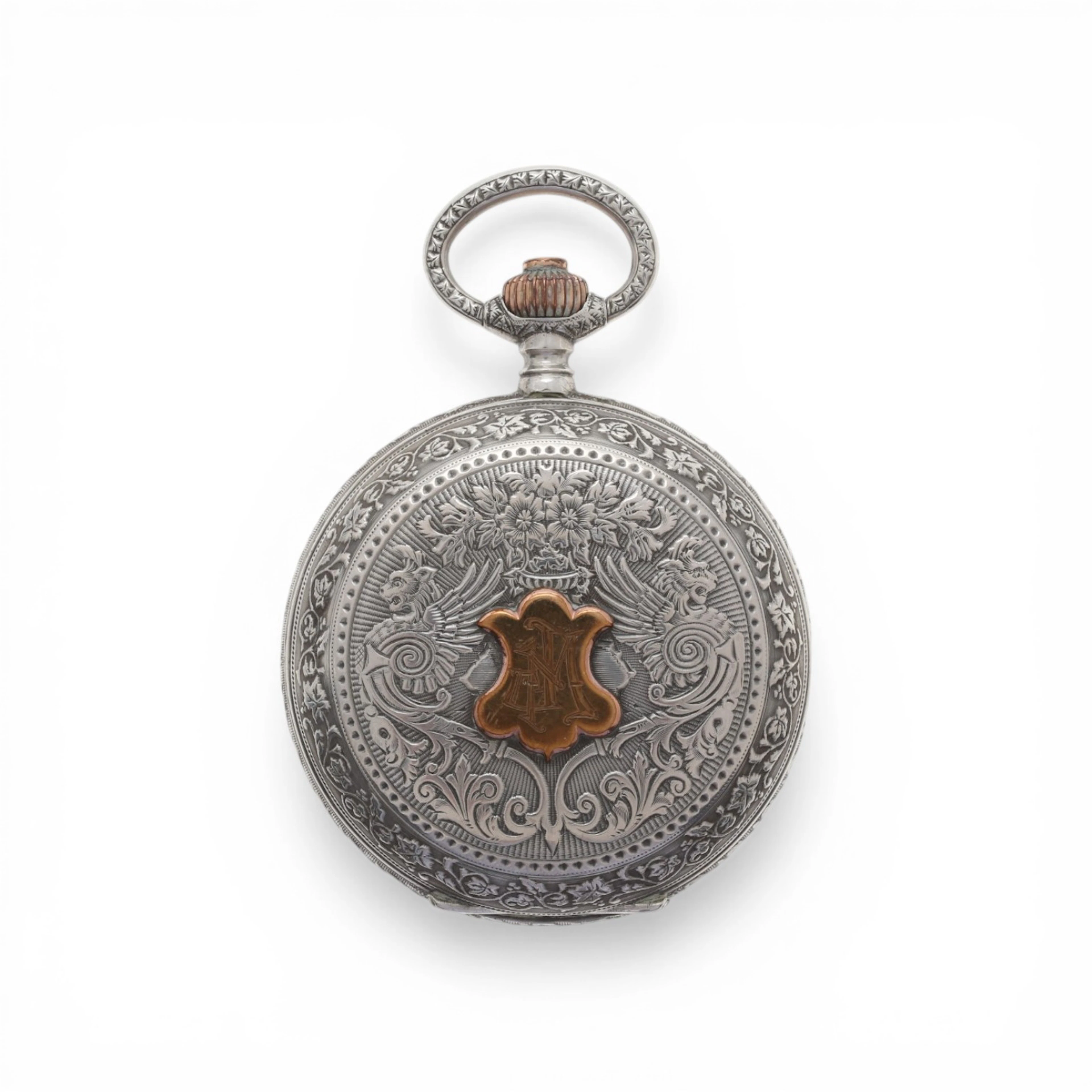 Paul Jeannot pocket watch in silver, late 19th Century.