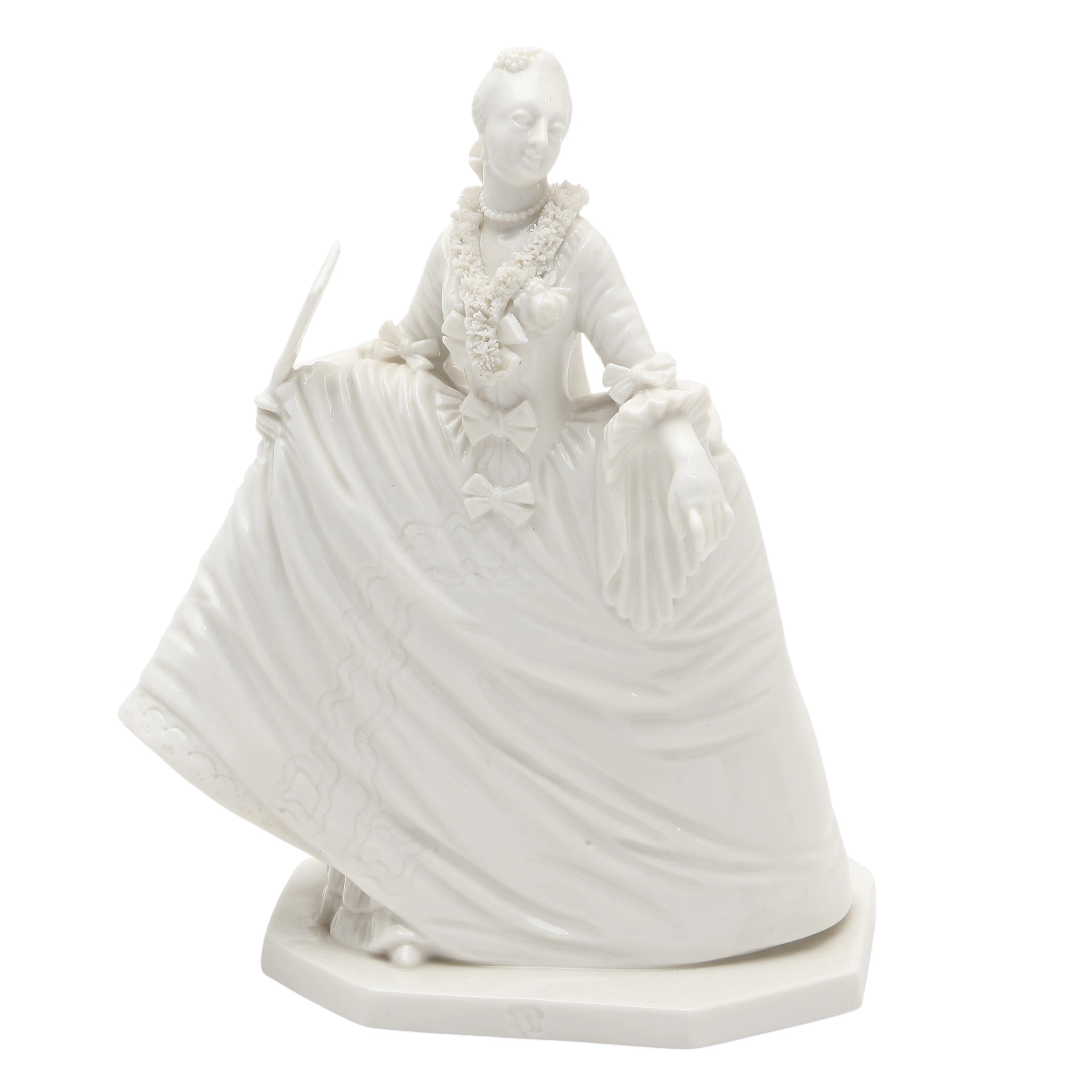FRANZ ANTON BUSTELLI. SEGÚN. "18th Century-like girl", glazed porcelain