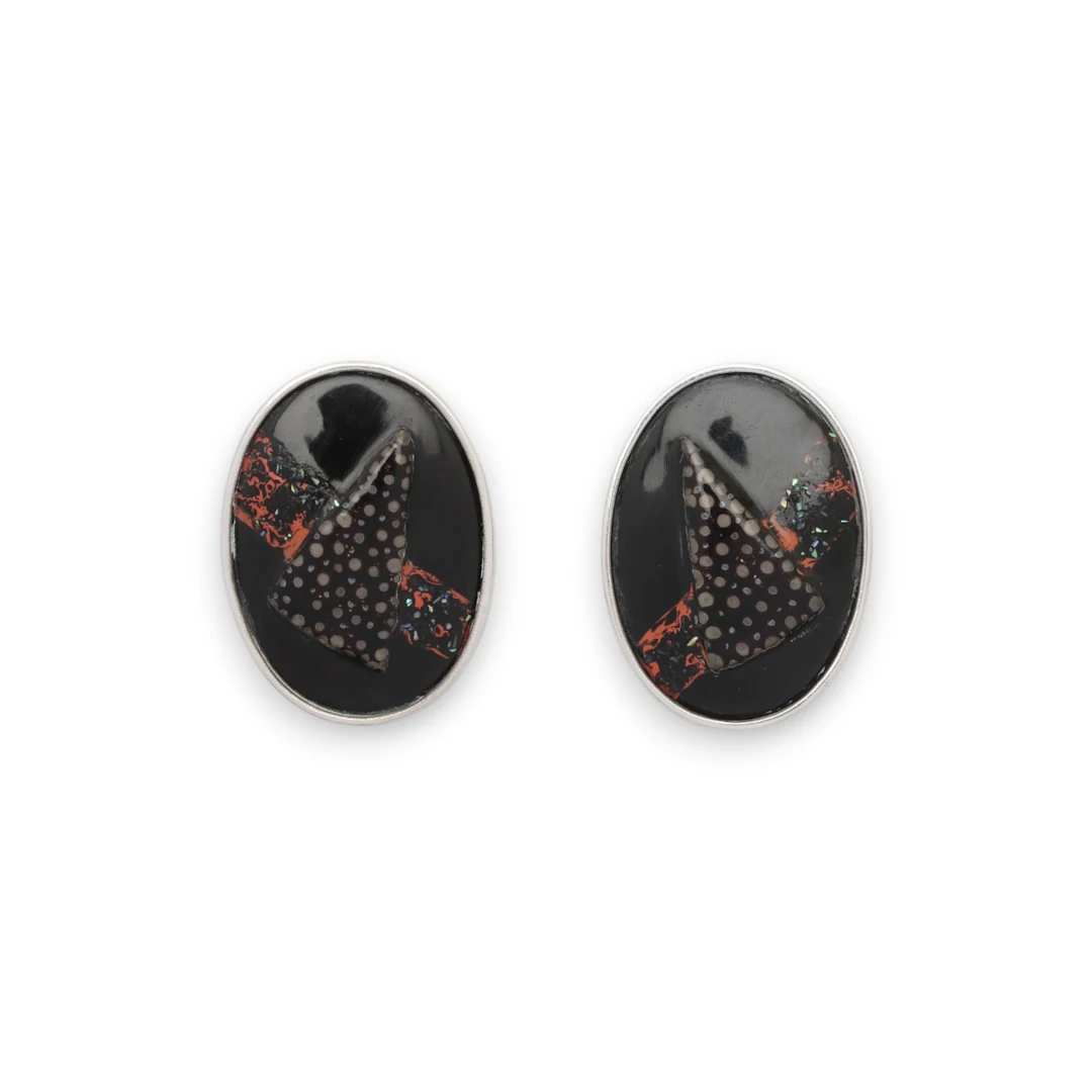 LUISA LARENA. "Urushi" lacquer earrings, circa 1985-1995.