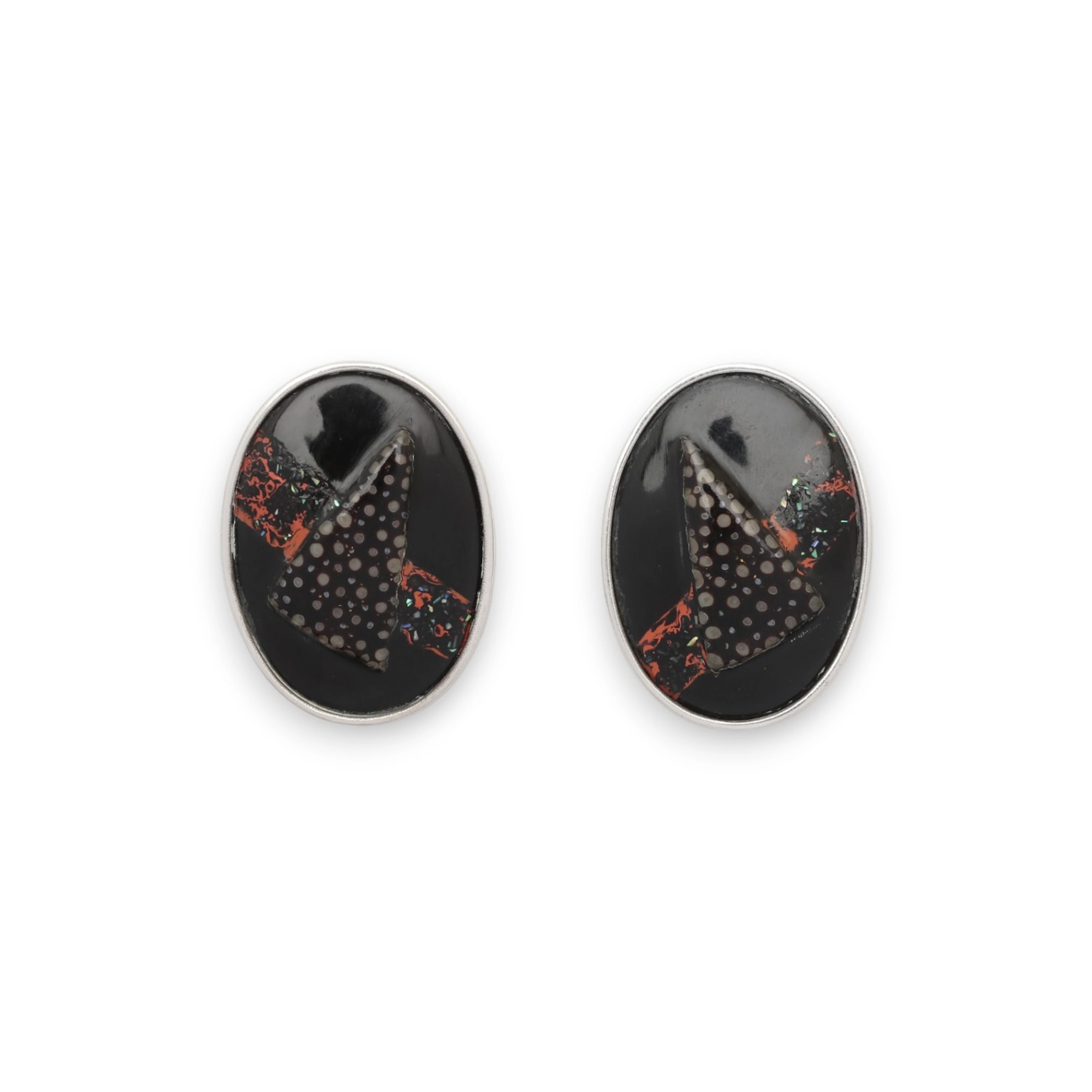 LUISA LARENA. "Urushi" lacquer earrings, circa 1985-1995.