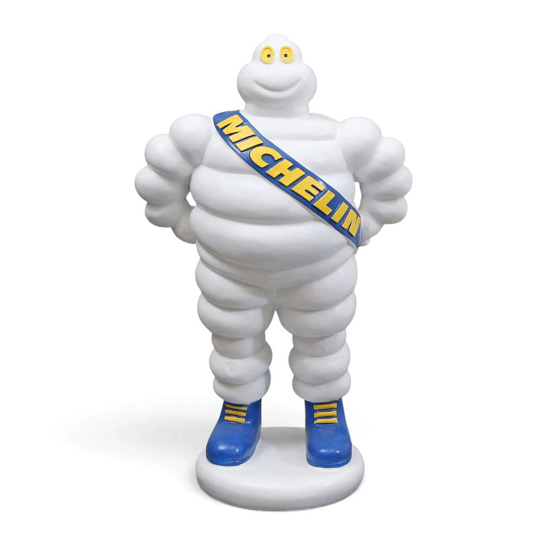 "Michelin Man", polychrome polyester figure.