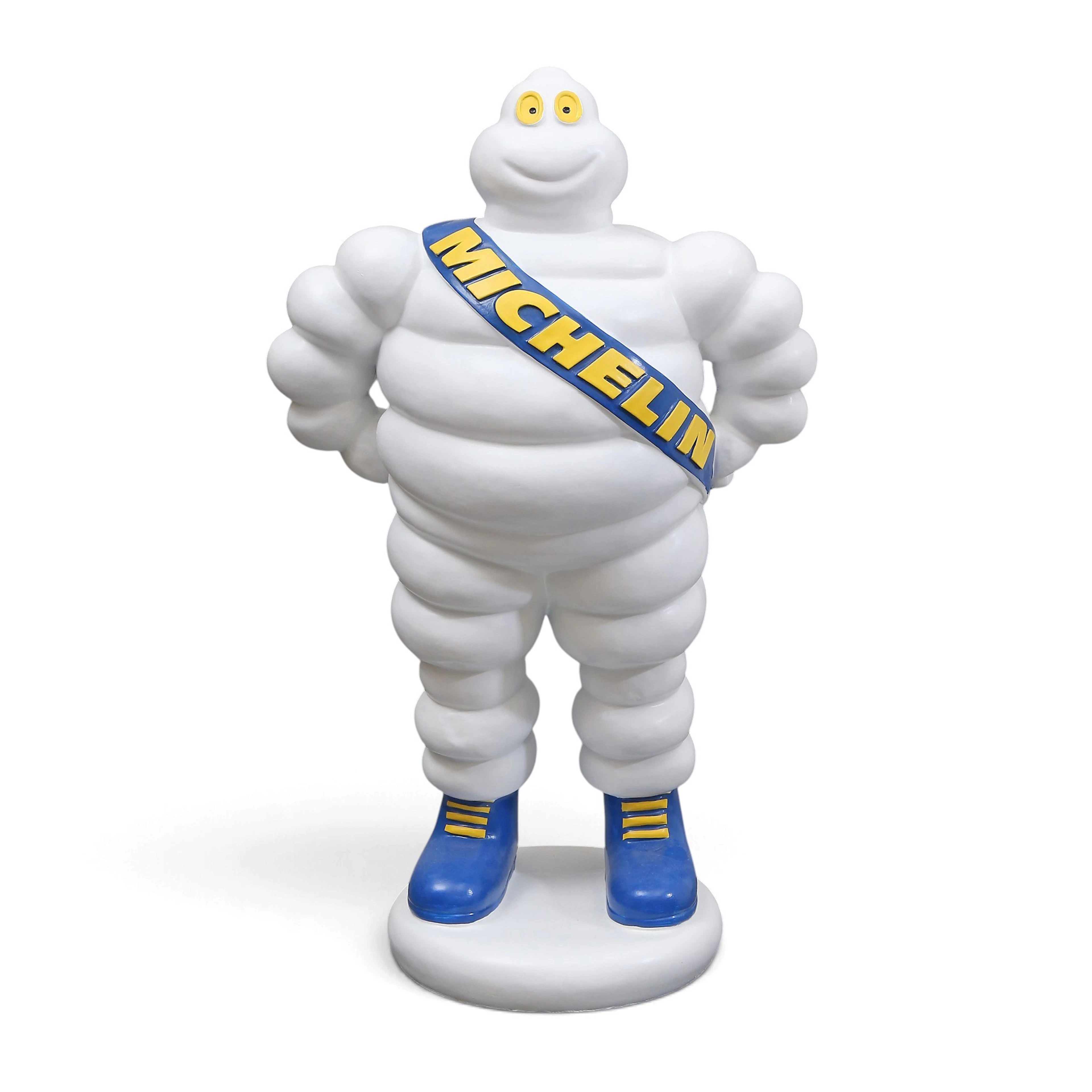"Michelin Man", polychrome polyester figure.