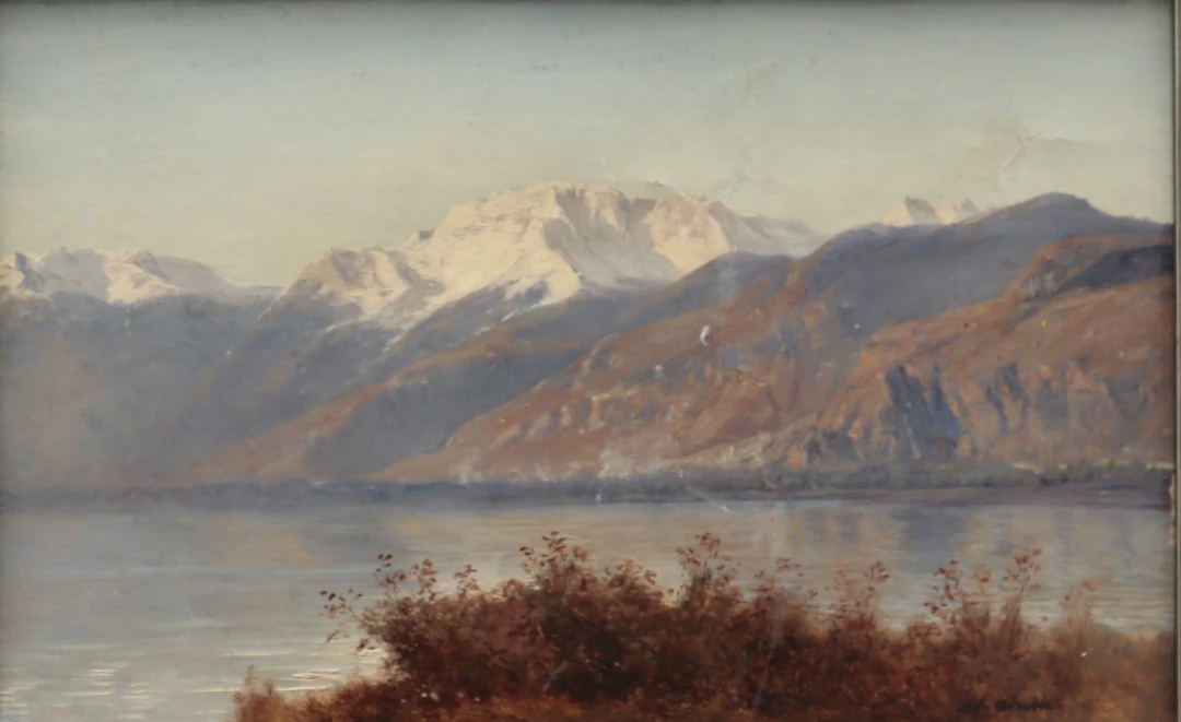 LEBERECHT LORTET. ATRIBUIDO. Alpine landscape.