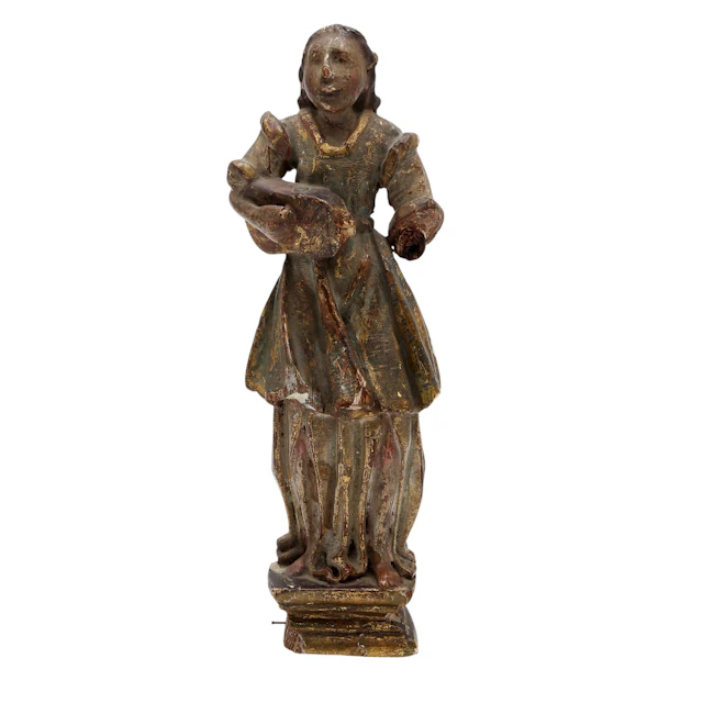 SPANISH SCHOOL, 17TH CENTURY. Musician angel.